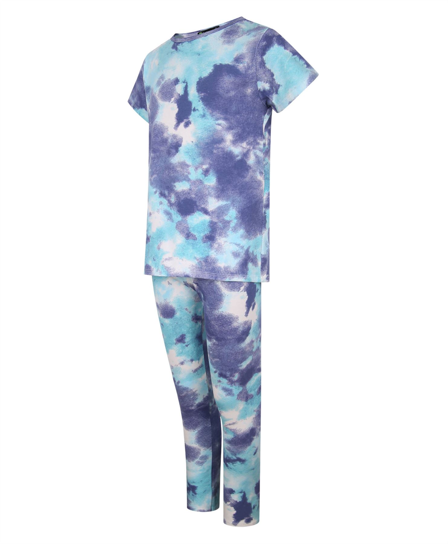 Ragazze Cravatta Tintura T-Shirt Leggings Lunghi Set Riposo Top Fondo Abito 3-1