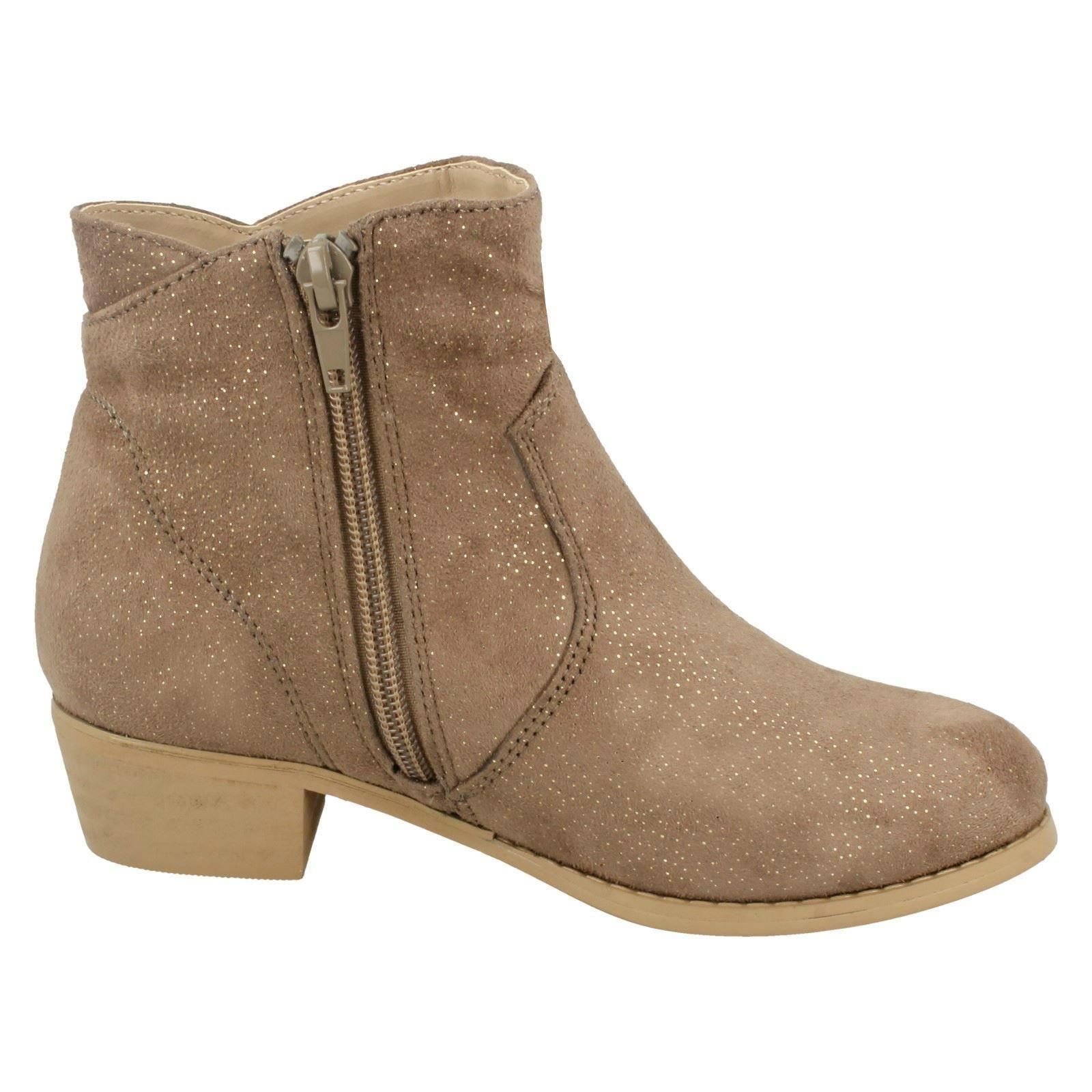 Spot On Girls Mid Heel Rouched Ankle Boots Spot On Girls Mid Heel Rouched Ankle Boots
