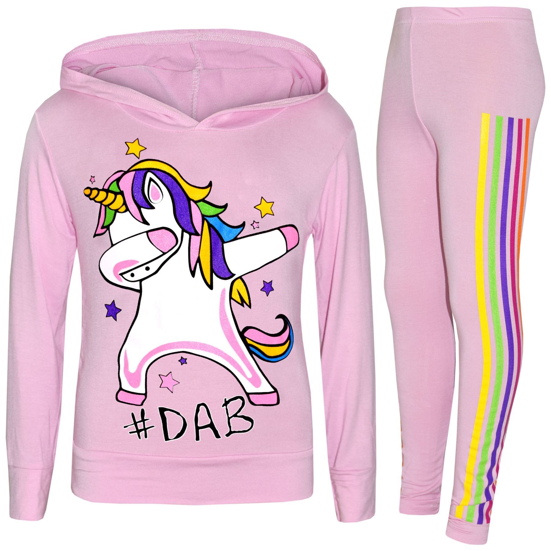 Bambine Unicorn Arcobaleno DAB Floss Top Legging Set Natale bambino rosa