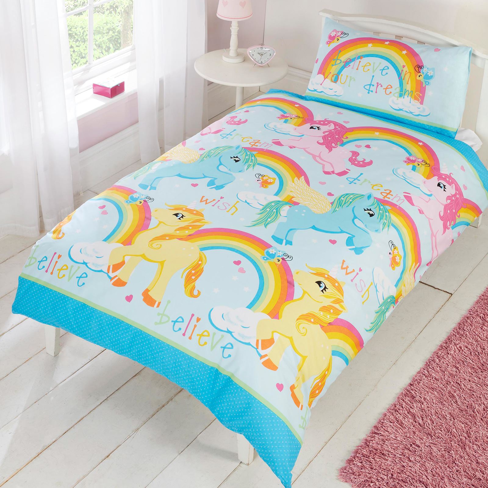 Unicorno Copripiumino Set Bambine Ragazze Letto - Junior Singolo Doppio & King