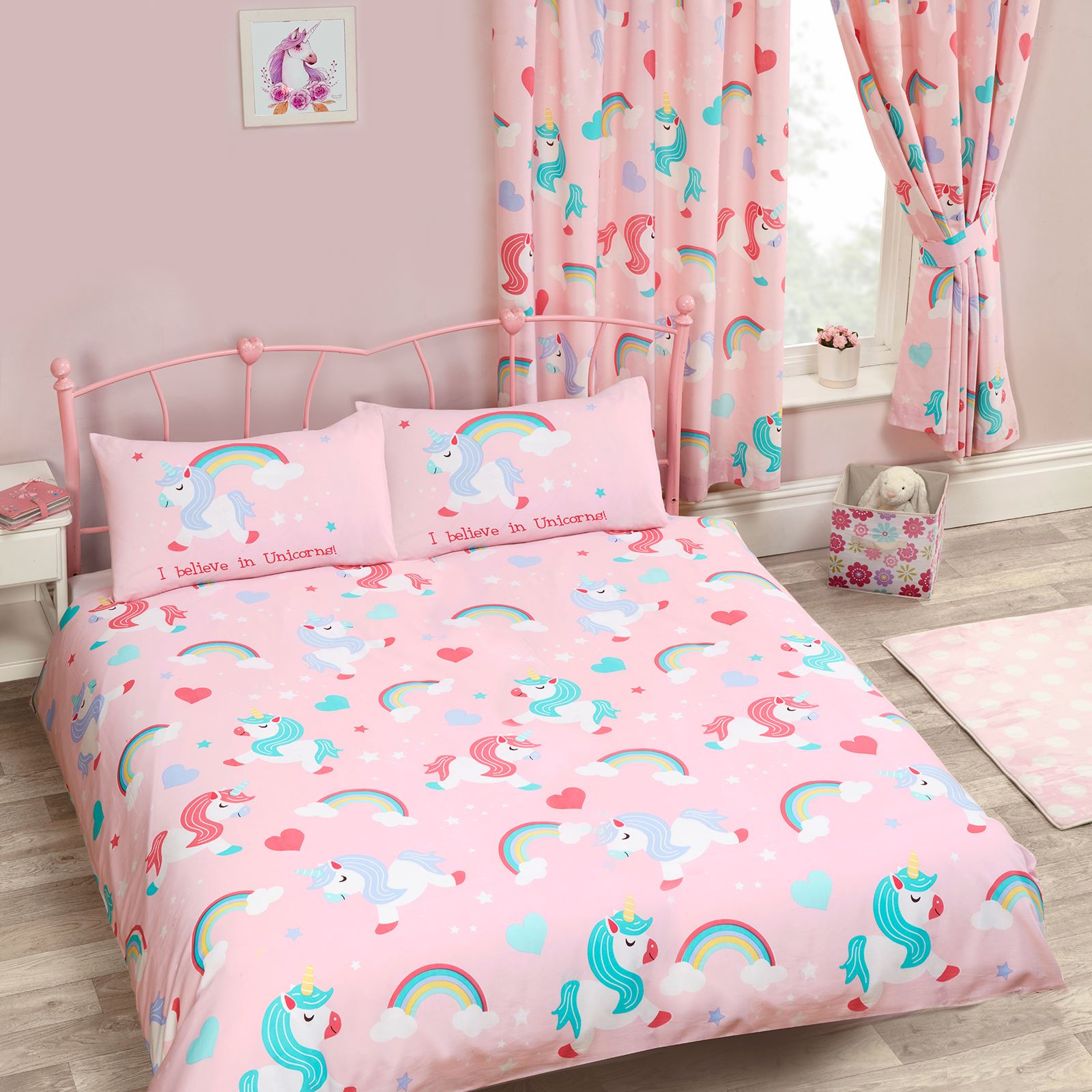UNICORN DUVET COVER SETS KIDS GIRLS BEDDING JUNIOR, SINGLE, DOUBLE