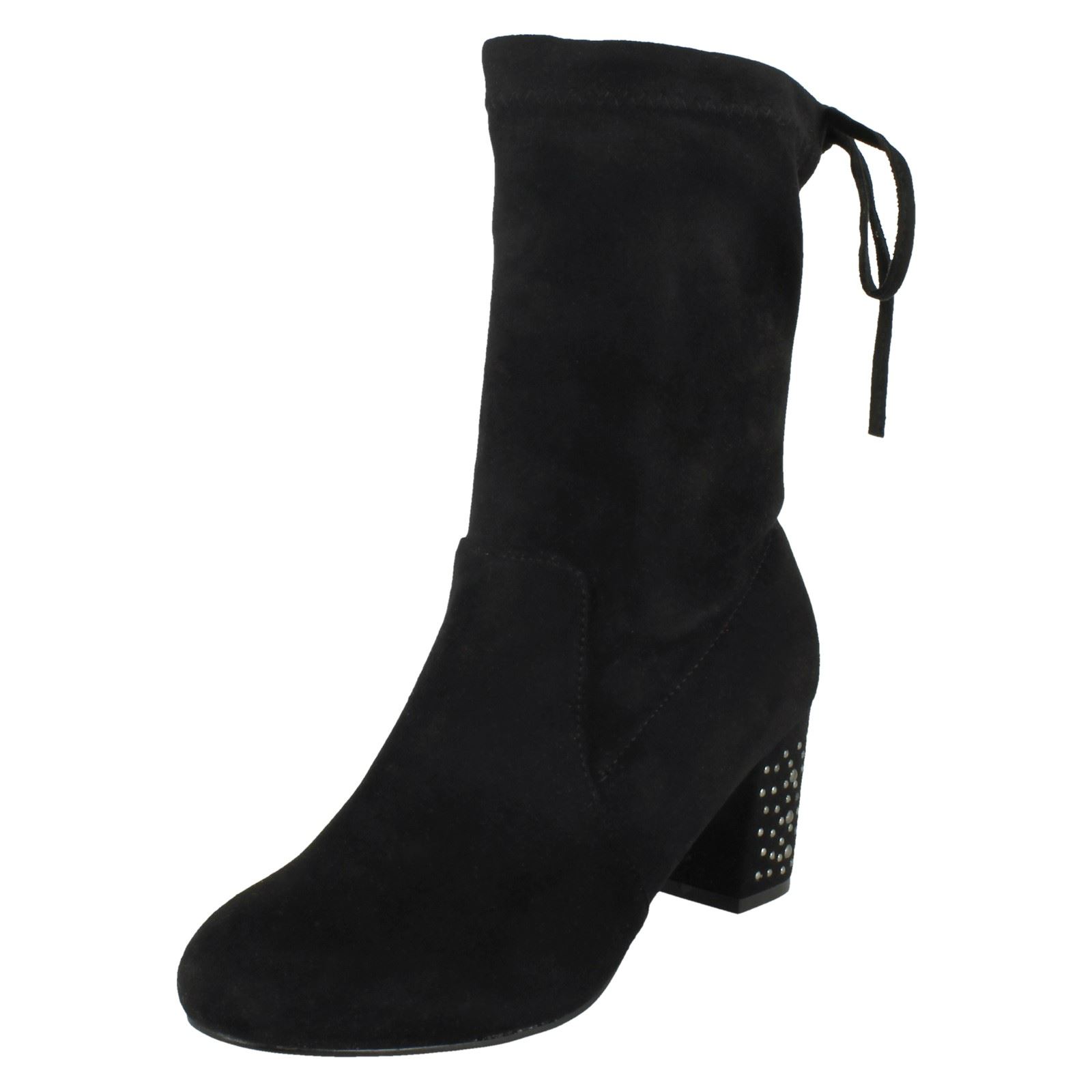 Medio Grosso Tacco Alti Stivali Al Polpaccio donna