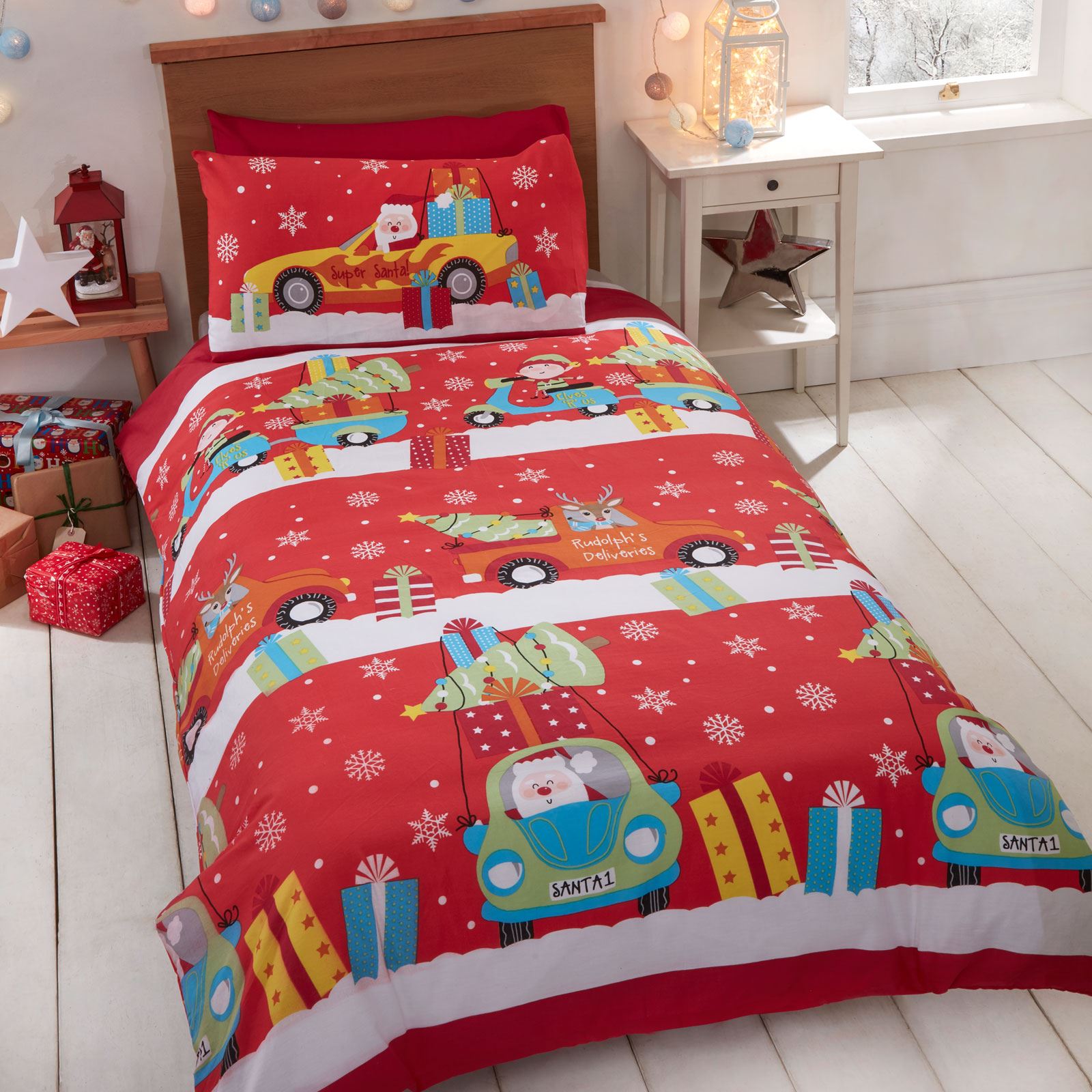 Natale Copripiumino Set Biancheria da Letto Bambini & Adulti Singolo Doppio King