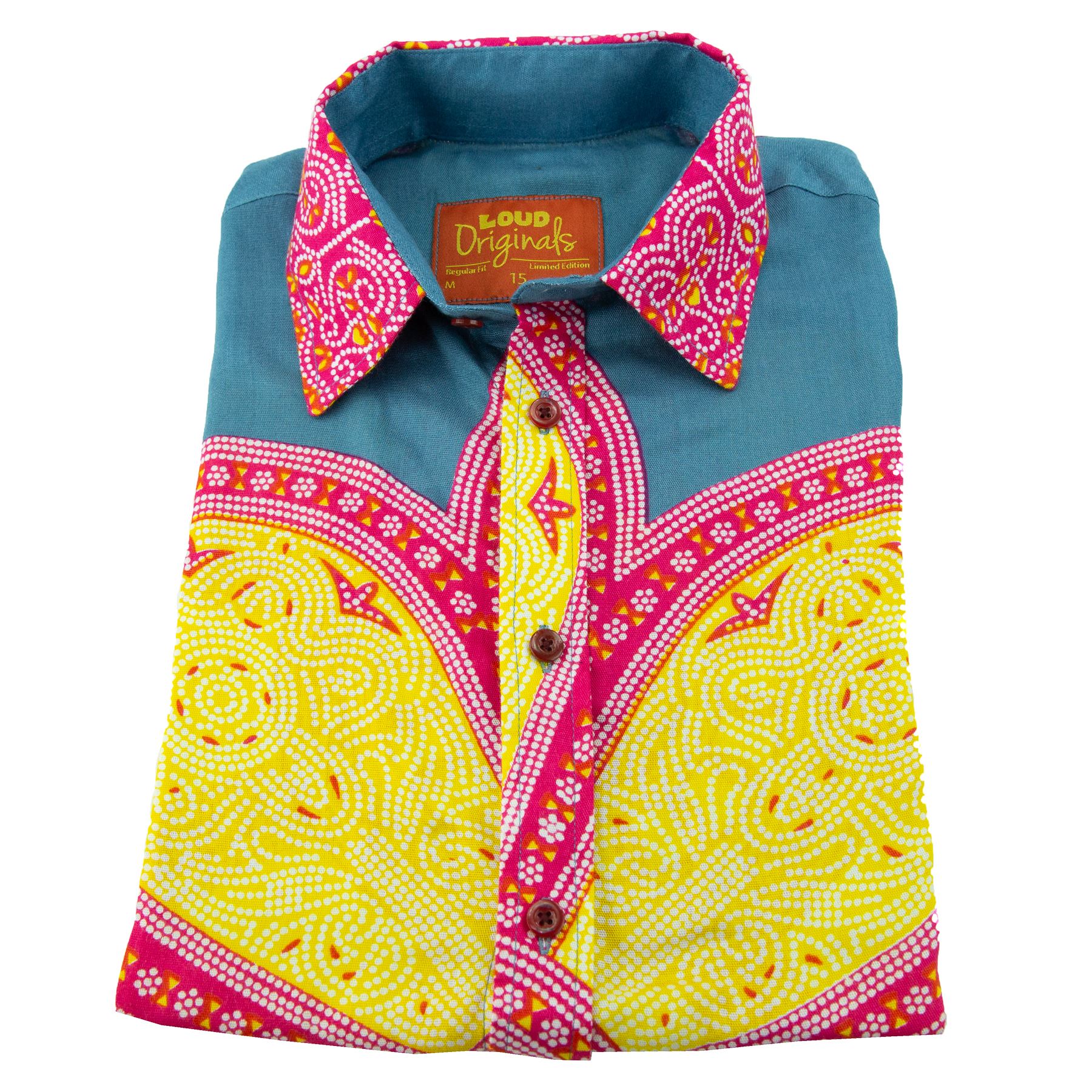 Herren Hemd LOUD Originals Regular Fit Mandala Retro Psychedelic Fancy Herren Hemd LOUD Originals Regular Fit Mandala Retro Psychedelic Fancy