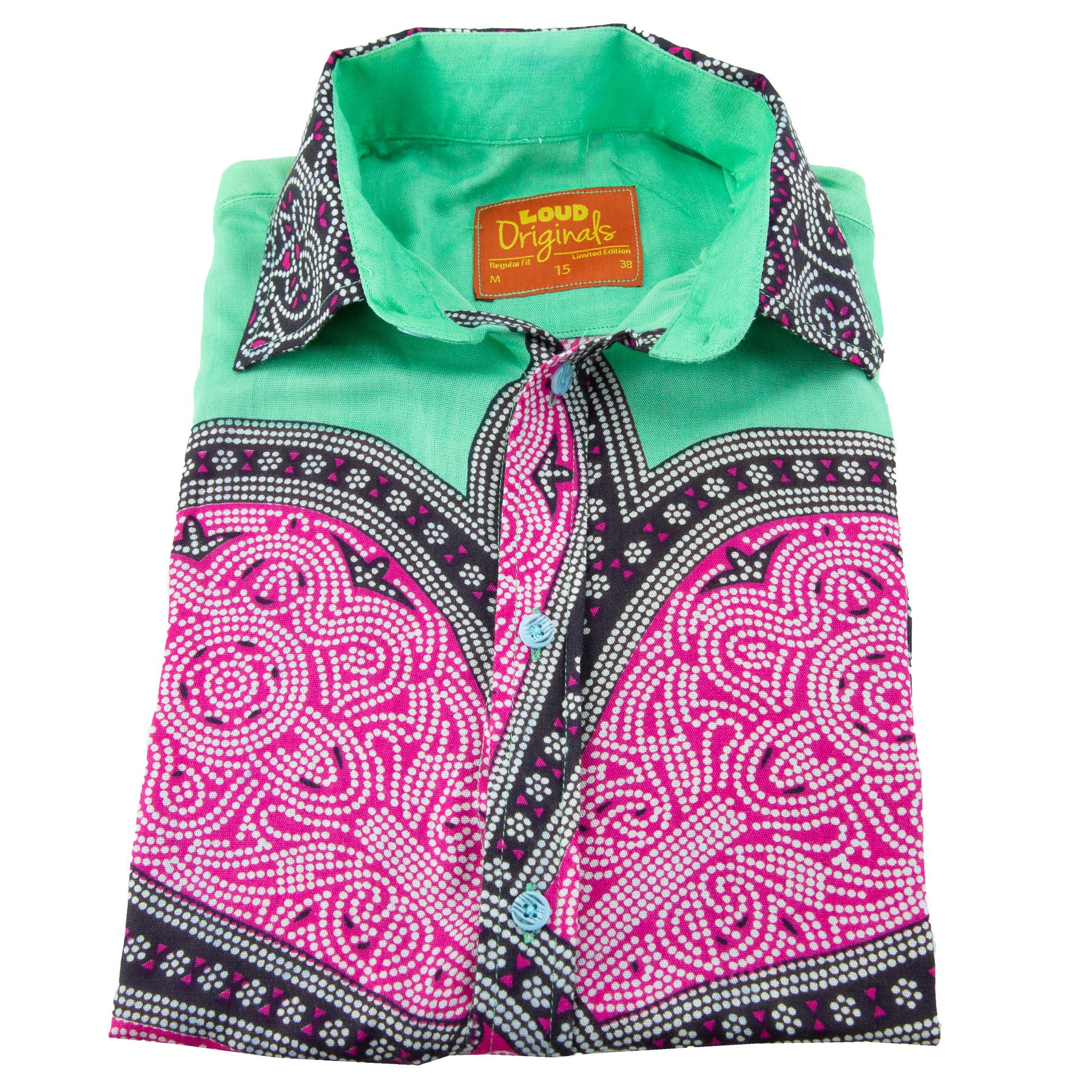 Herren Hemd LOUD Originals Regular Fit Mandala Retro Psychedelic Fancy Herren Hemd LOUD Originals Regular Fit Mandala Retro Psychedelic Fancy