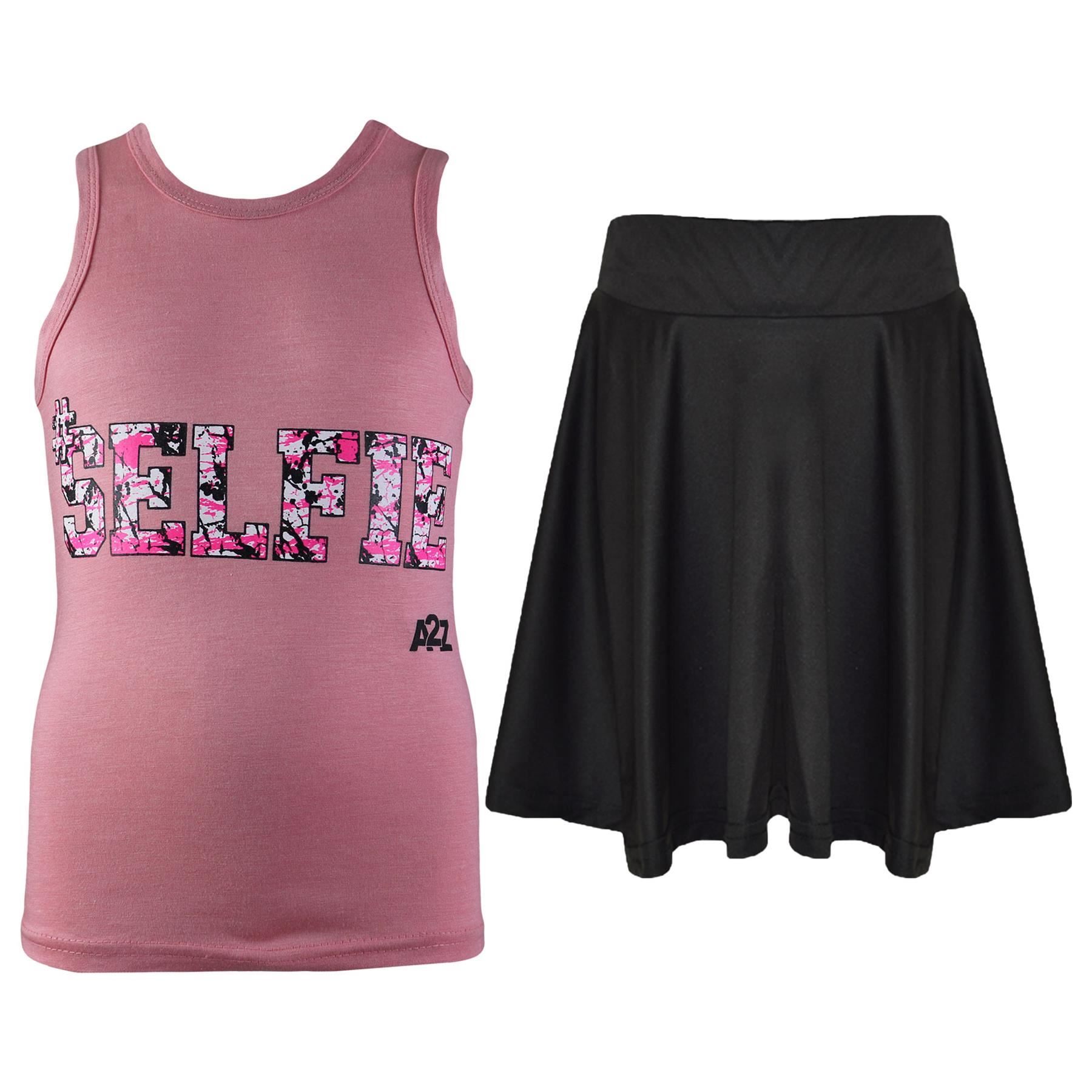 Bambine Splash Stampa Canotta & Gonna Confetto Moda Trendy Gonne 5-13 rosa