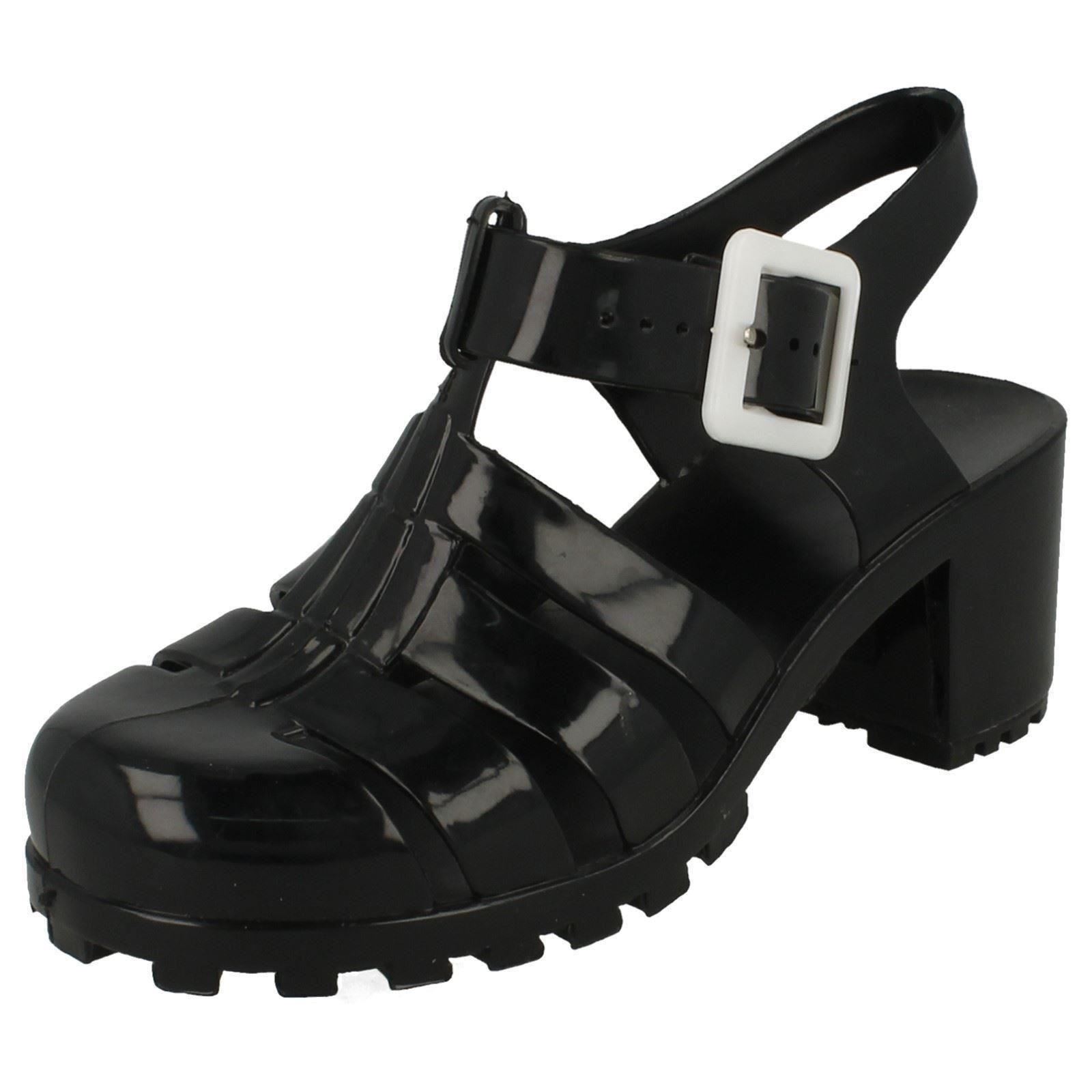 Ragazze Grosso Tacco Allacciata Sabot Sintetico Gelatina Scarpe H3R042