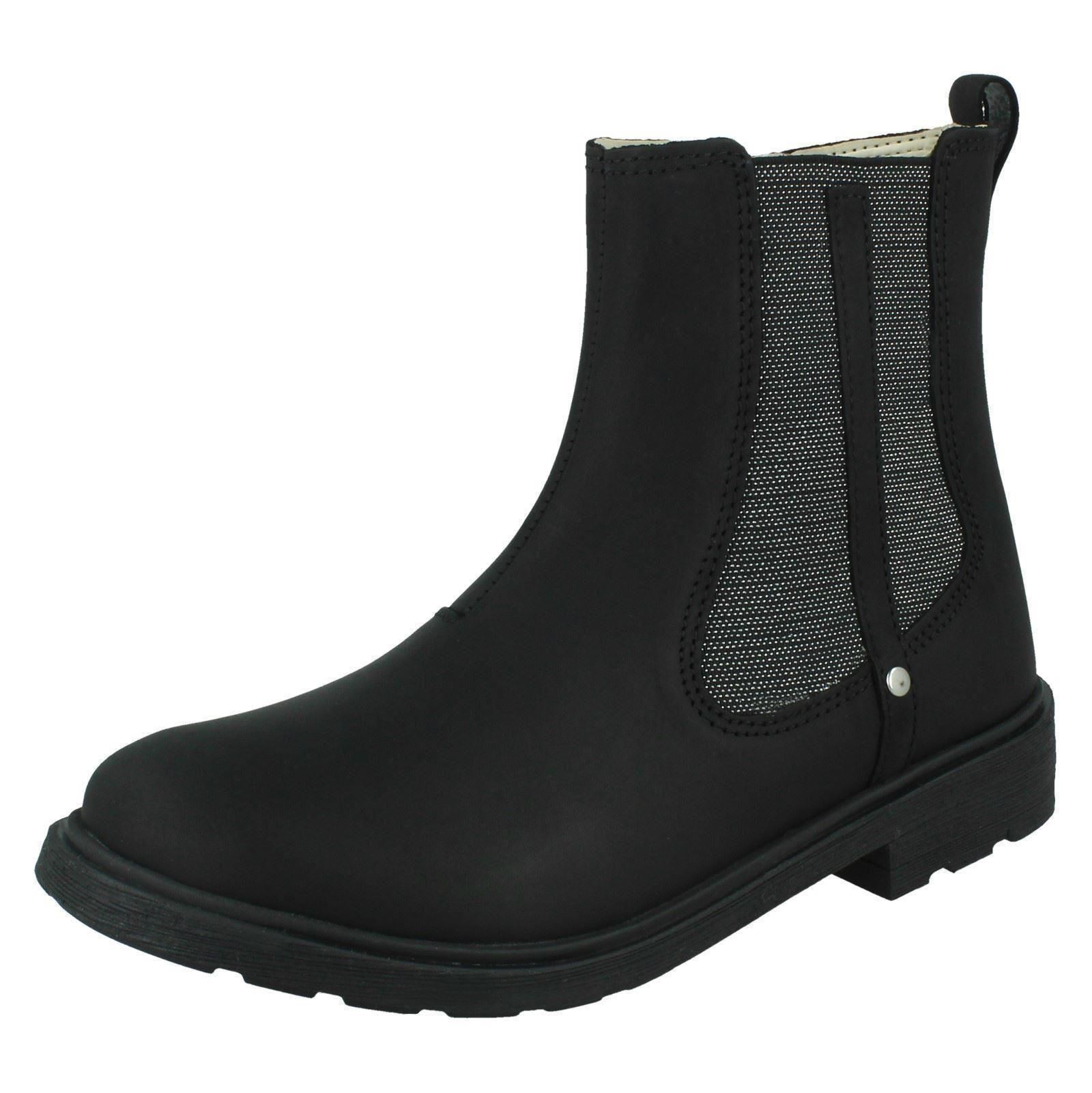 Ragazze Casual Zip e Tessuto Stivali Caviglia Astrol Orin elegante cuoio