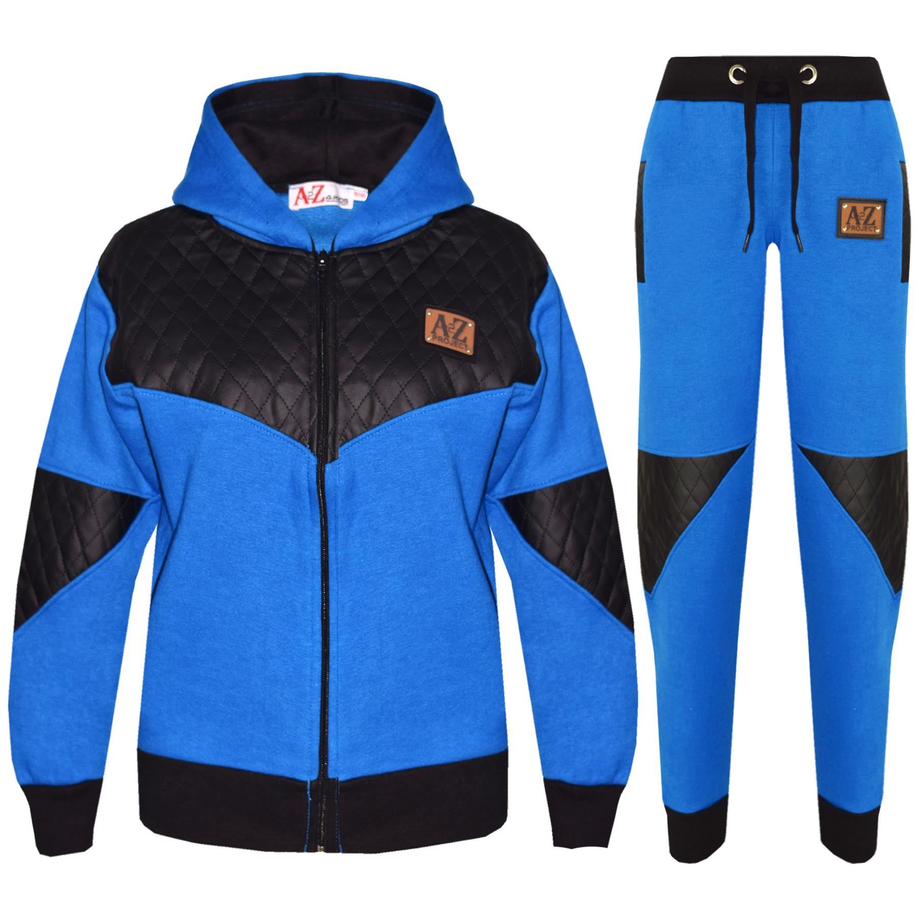 Bambini Tuta Ragazze A2Z Progetto Zip Reale Top Fondo da Jogging blu
