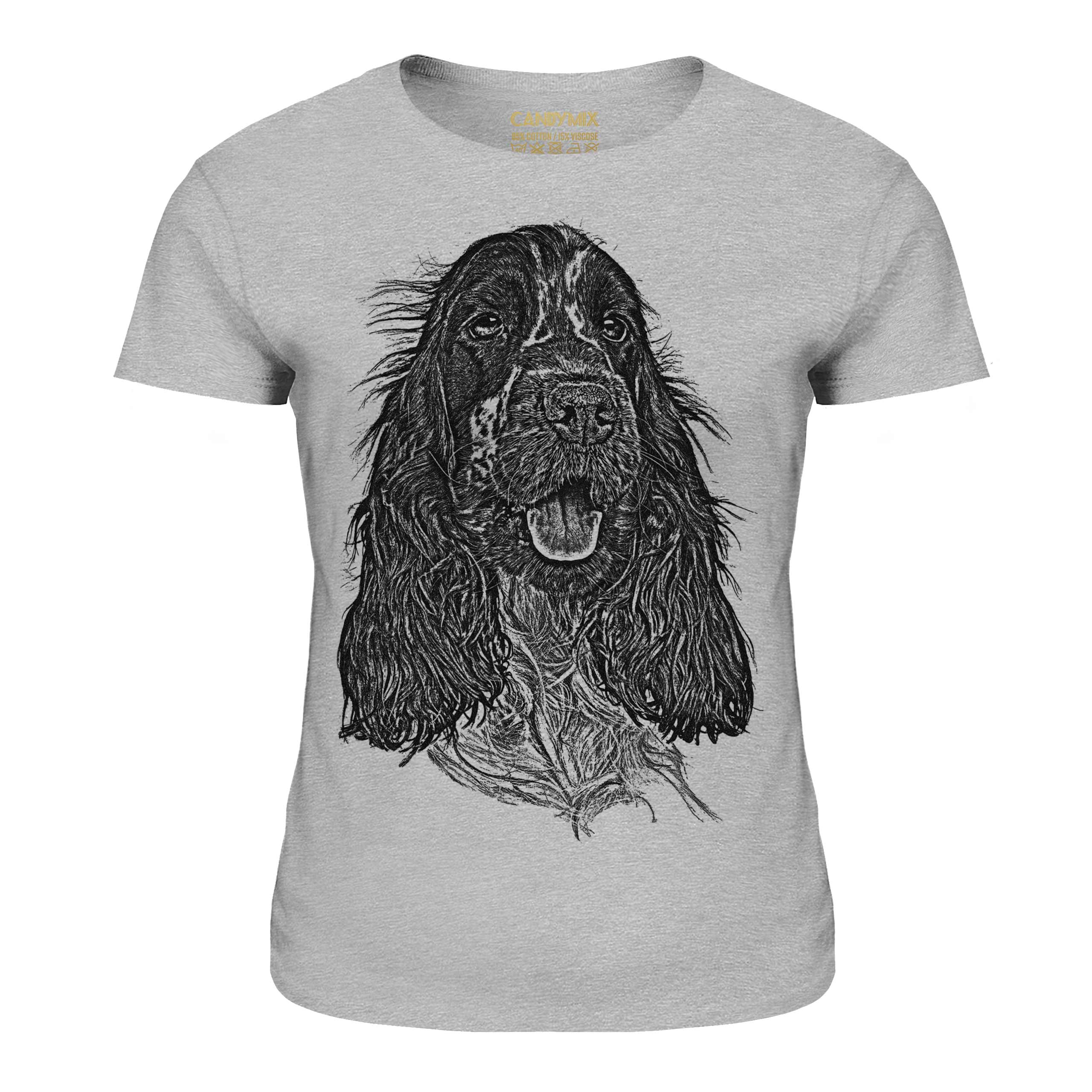 Inglese Cocker Spaniel Schizzo Donna Stampato T-Shirt Grande Dono Cane Lover - Picture 13 of 21