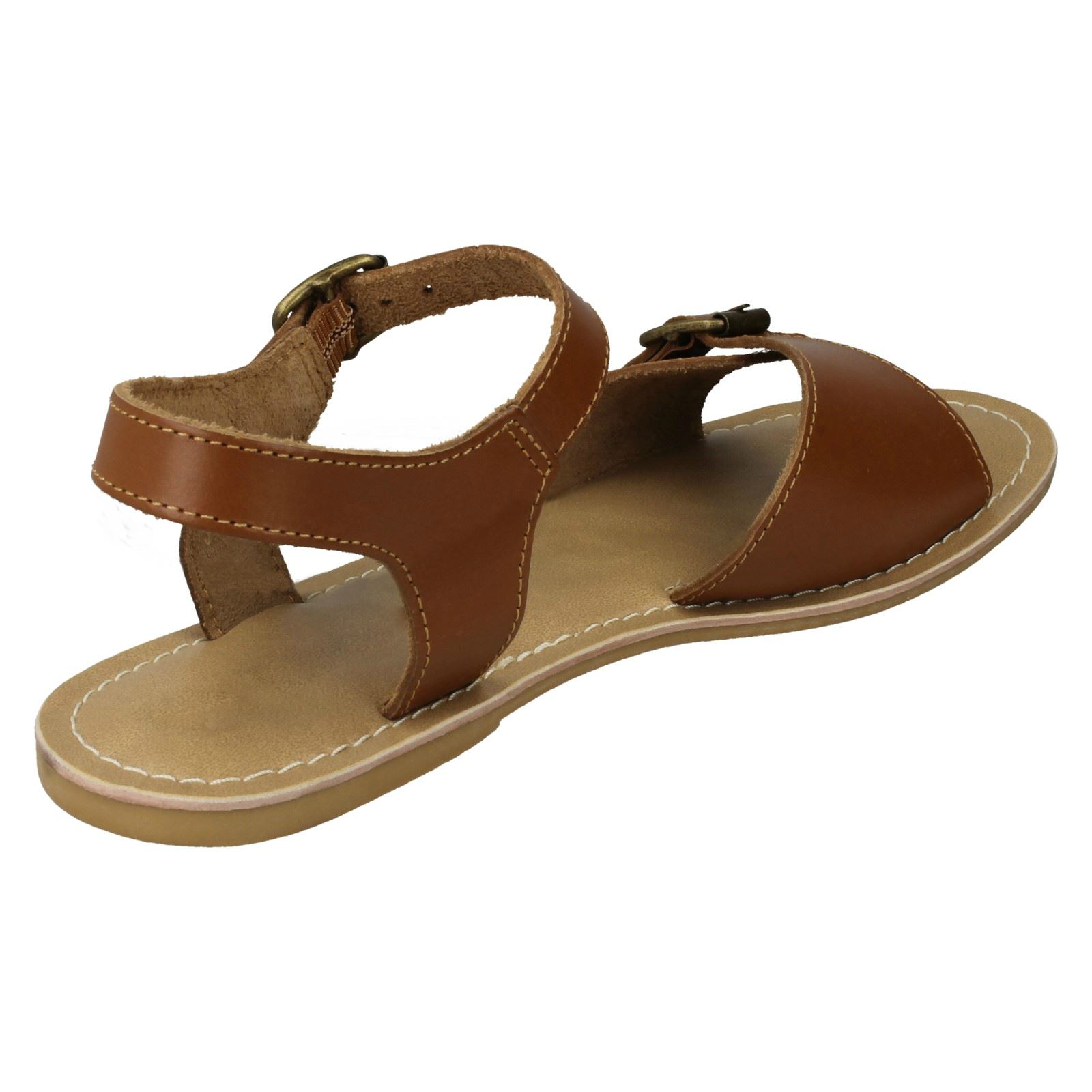Ladies Leather Collection Flat Casual Sandals eBay