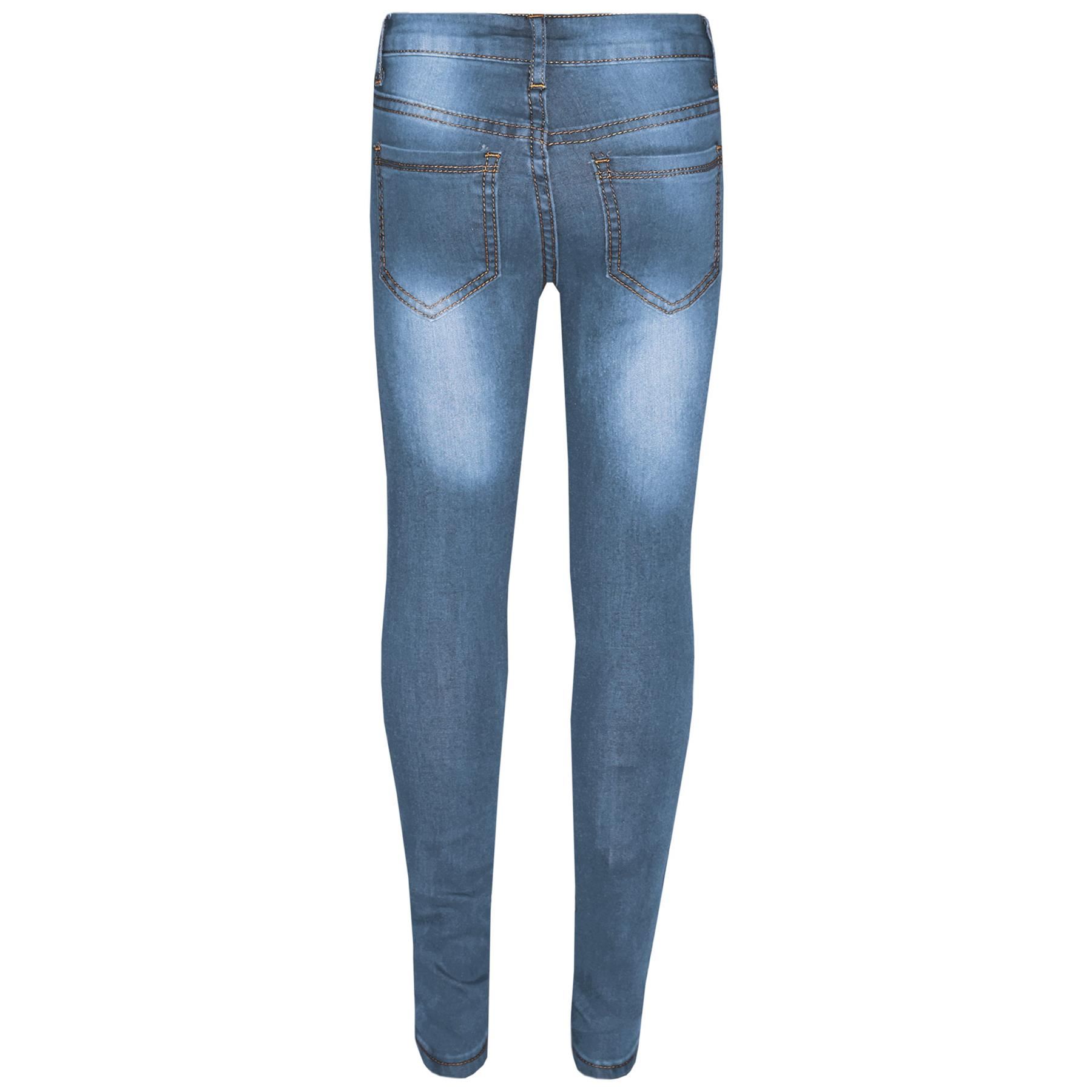 Kids Girls Skinny Jeans Denim Ripped Stretchy Pants Jeggings New Age 3-13 Years
