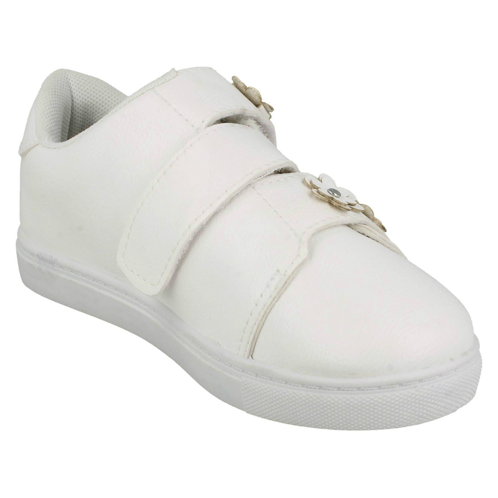 SPOT ON H2R418 CASUAL RIPTAPE STRAP PUMPS SKATE SHOES ROUND TOE GIRLS TRAINERS