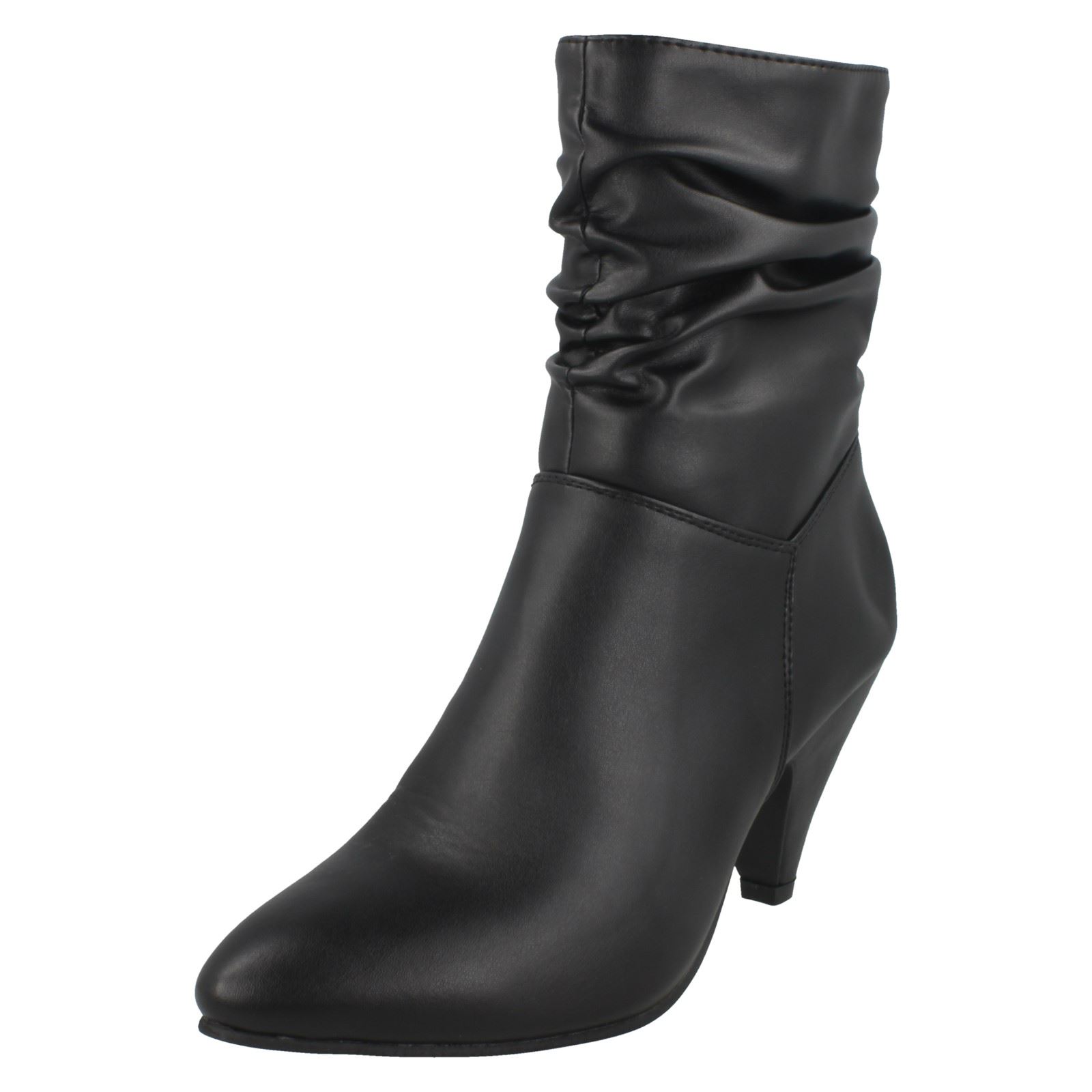 Tacco Medio con Ruche Stivali Caviglia F50897 donna