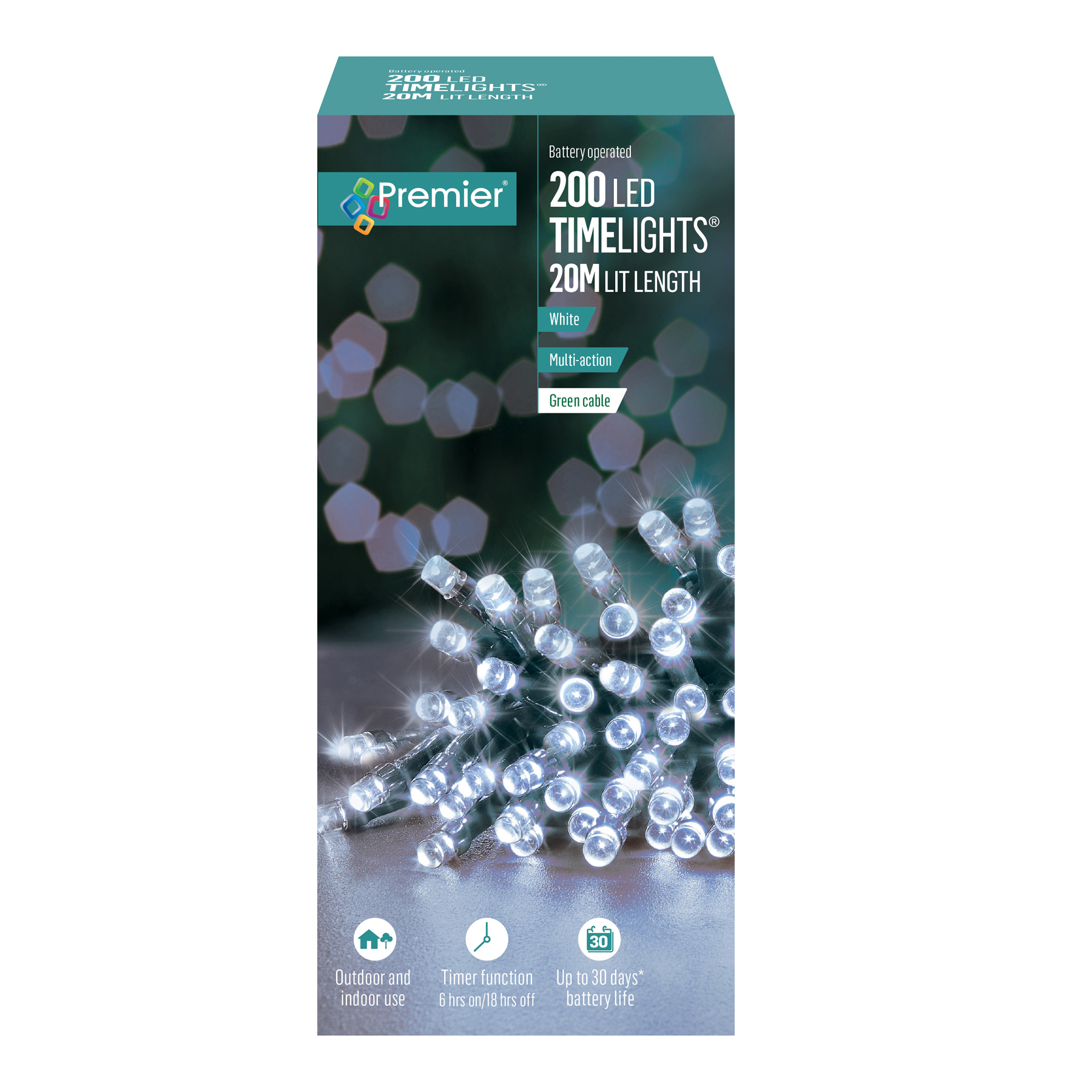 Natale 200 Batteria Timer Luci LED Interni o Esterni - Colore a Scelta