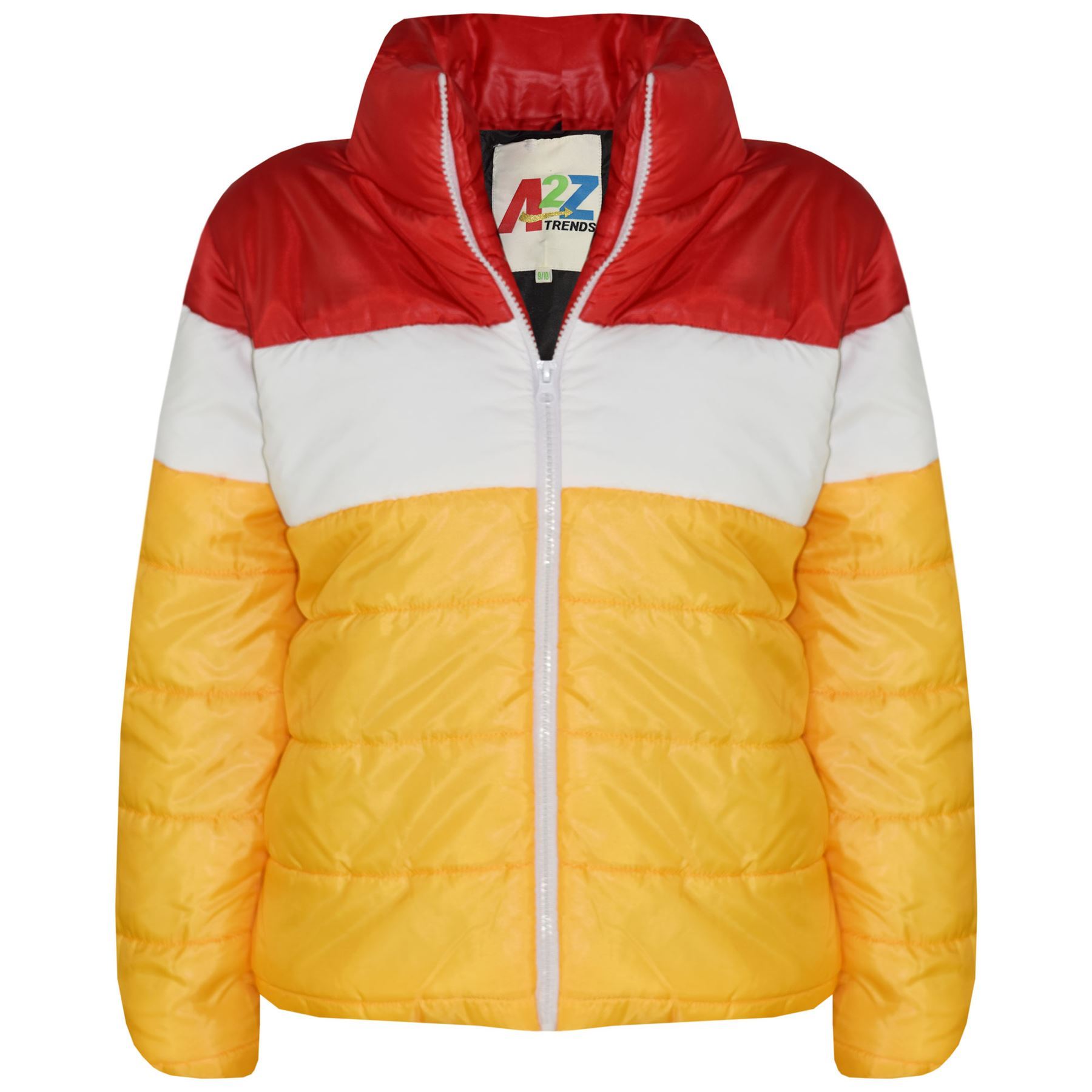 Bambine Ragazzi di Design Contrasto Pannello Giacca Trapuntato Imbottito Caldo