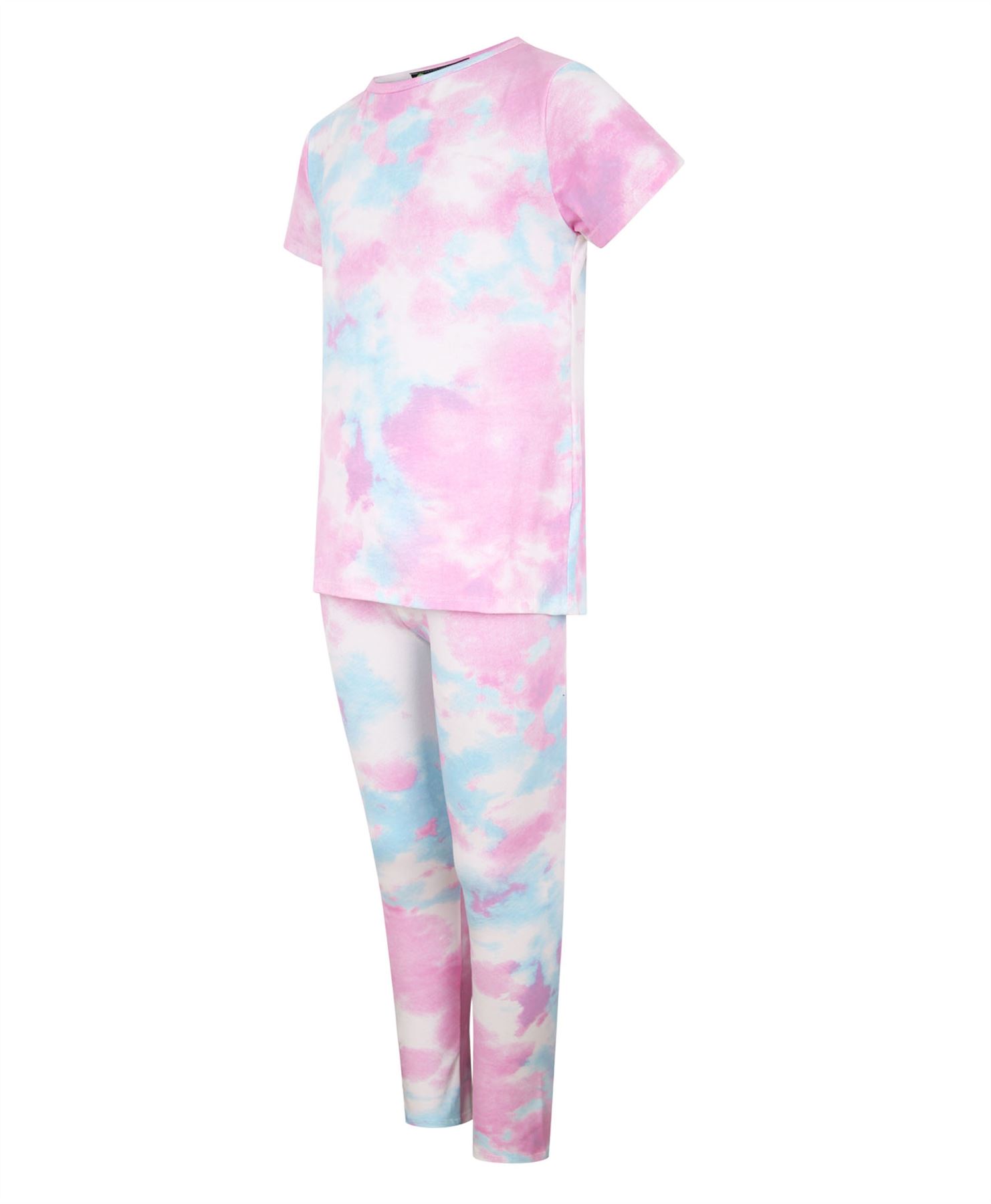 Ragazze Cravatta Tintura T-Shirt Leggings Lunghi Set Riposo Top Pantaloni Abito