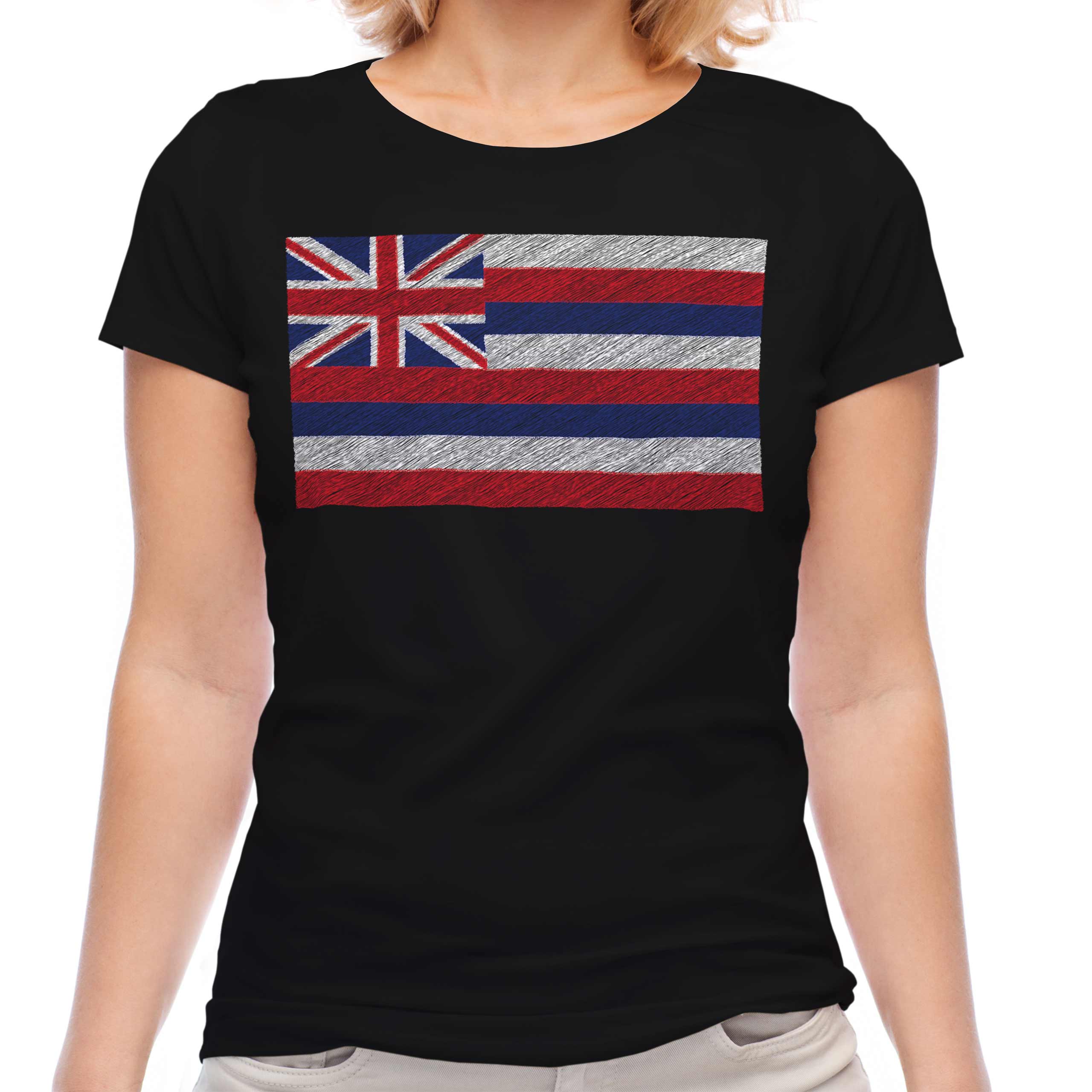 Hawaii State Scarabocchio Bandiera Donna T-Shirt Maglia Regalo Hawaiano Calcio - 第 7/21 張圖片