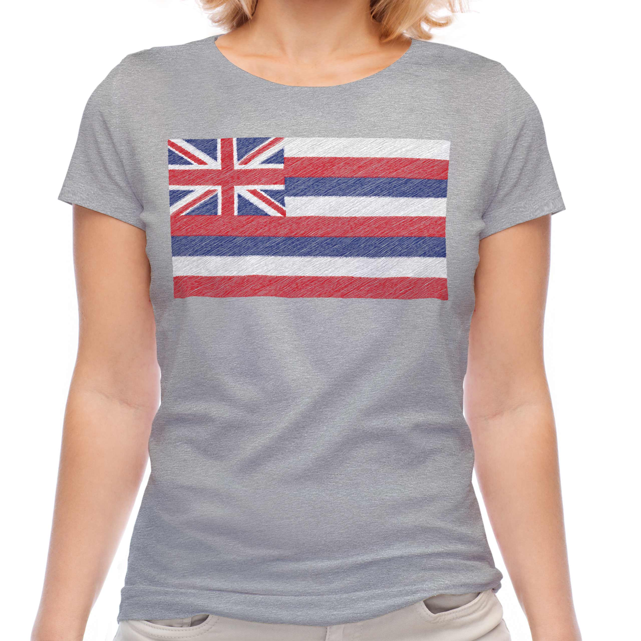 Hawaii State Scarabocchio Bandiera Donna T-Shirt Maglia Regalo Hawaiano Calcio - 第 12/21 張圖片