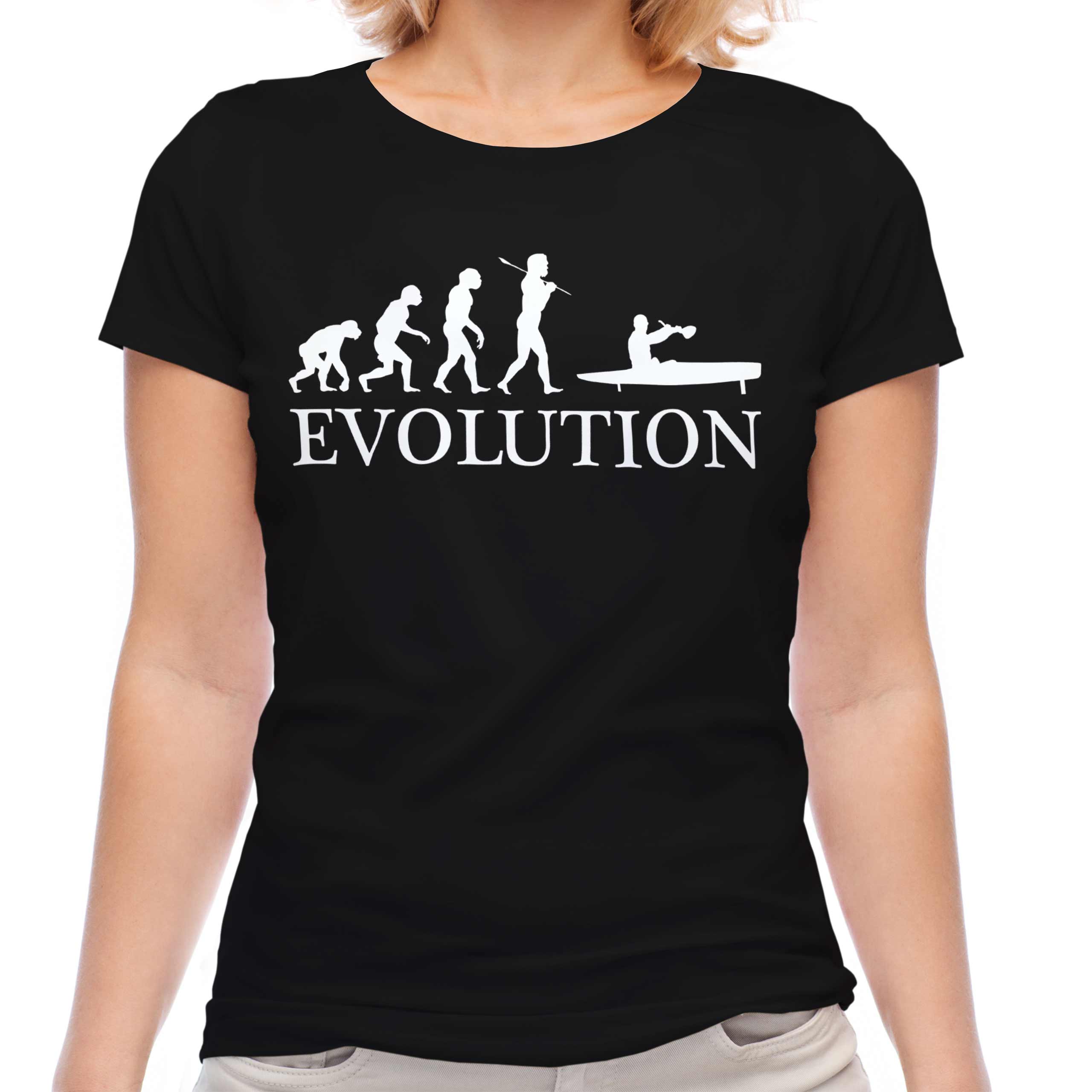 Flyak Evolution Damen T-Shirt Geschenk Kajak für Anfänger - Picture 7 of 21