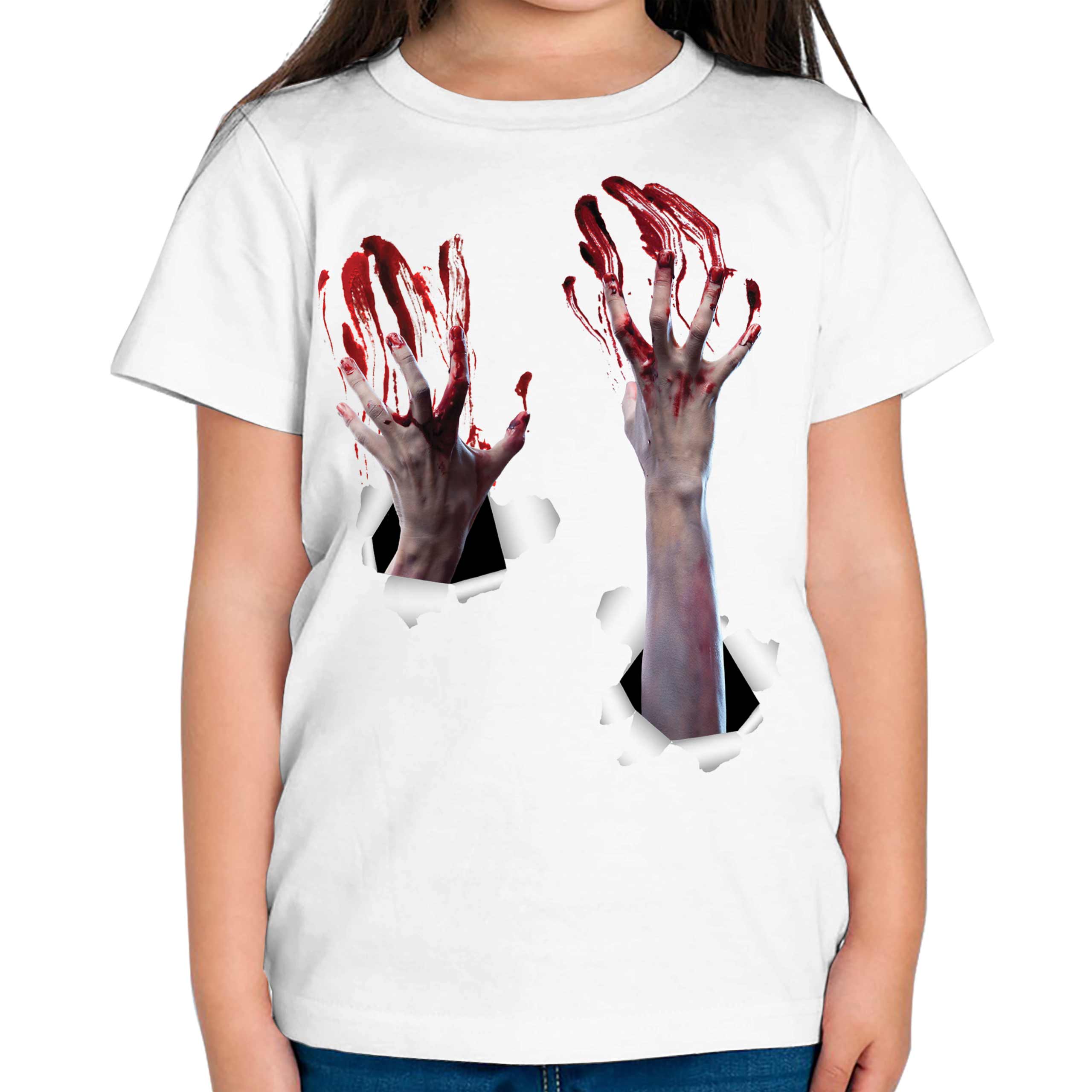 Zombie Mani Bambini Stampato T-Shirt Sangue Halloween Vestito