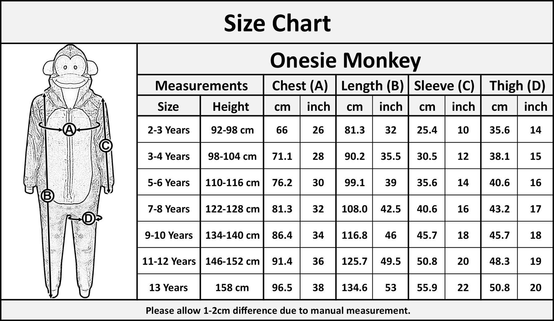 Kids Animal A2Z Onesie One Piece Pyjamas Sleepsuit Costume Gifts for Girls Boys - Picture 113 of 240