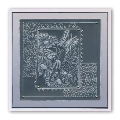 FREE UK P/&P Clarity Stamps Groovi Parchment Embossing Plates Word Chains