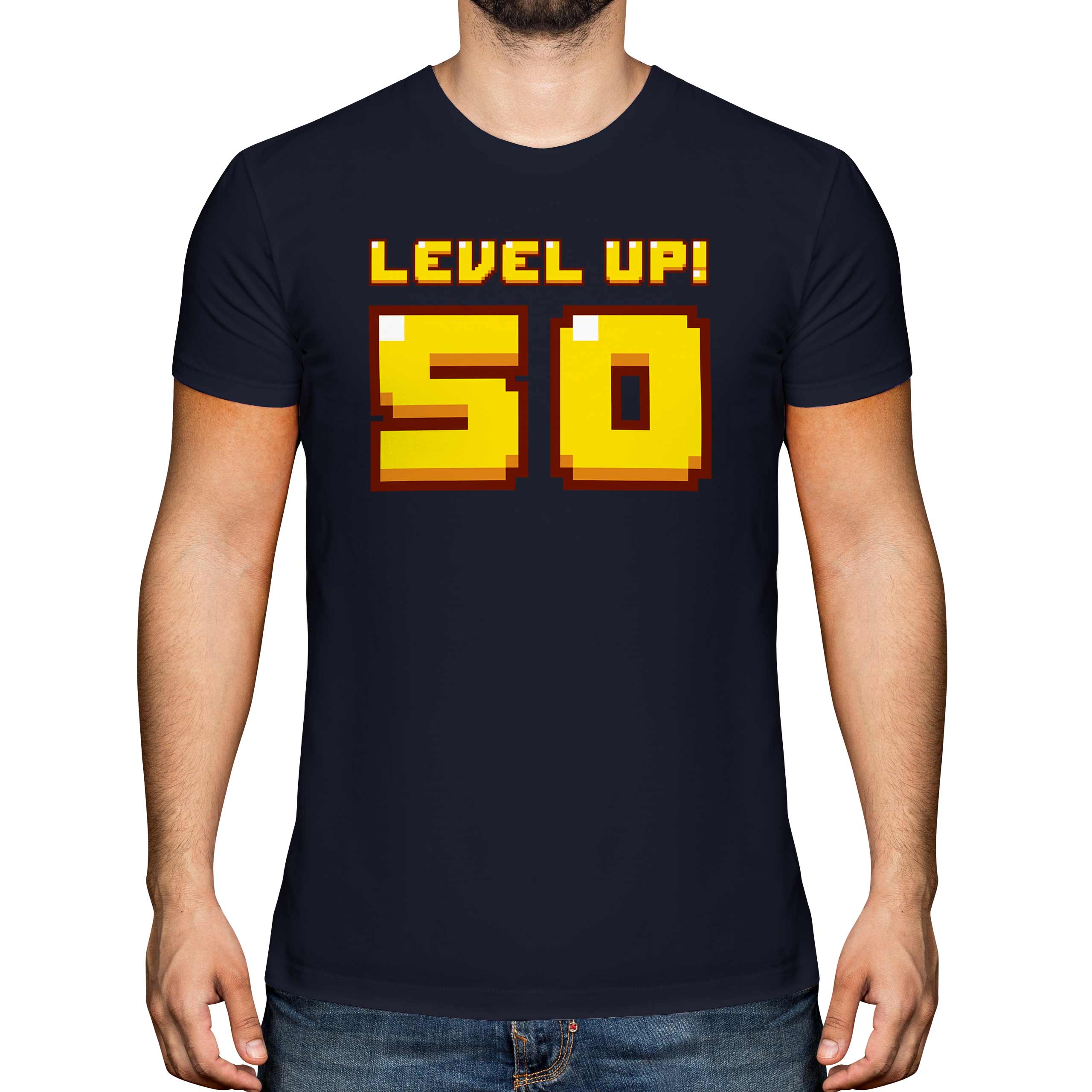 Divertido 50TH Regalo de Cumpleaños Para Videojuegos Hombre Camiseta Level Up 50