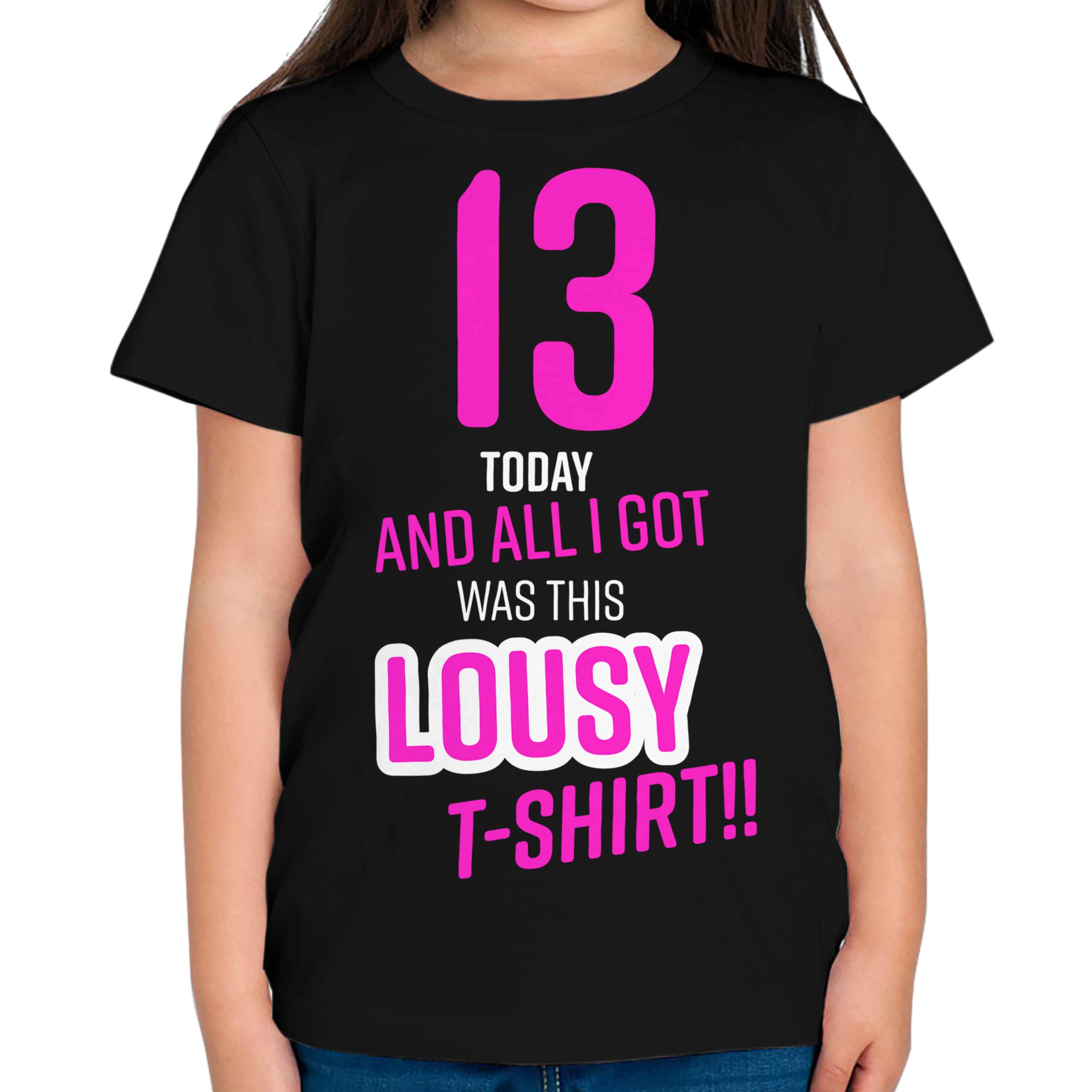 FUNNY 13TH BIRTHDAY PRESENT LOUSY T-SHIRT KIDS TOP GIFT PINK NOVELTY JOKE 13 SON - Picture 7 of 16