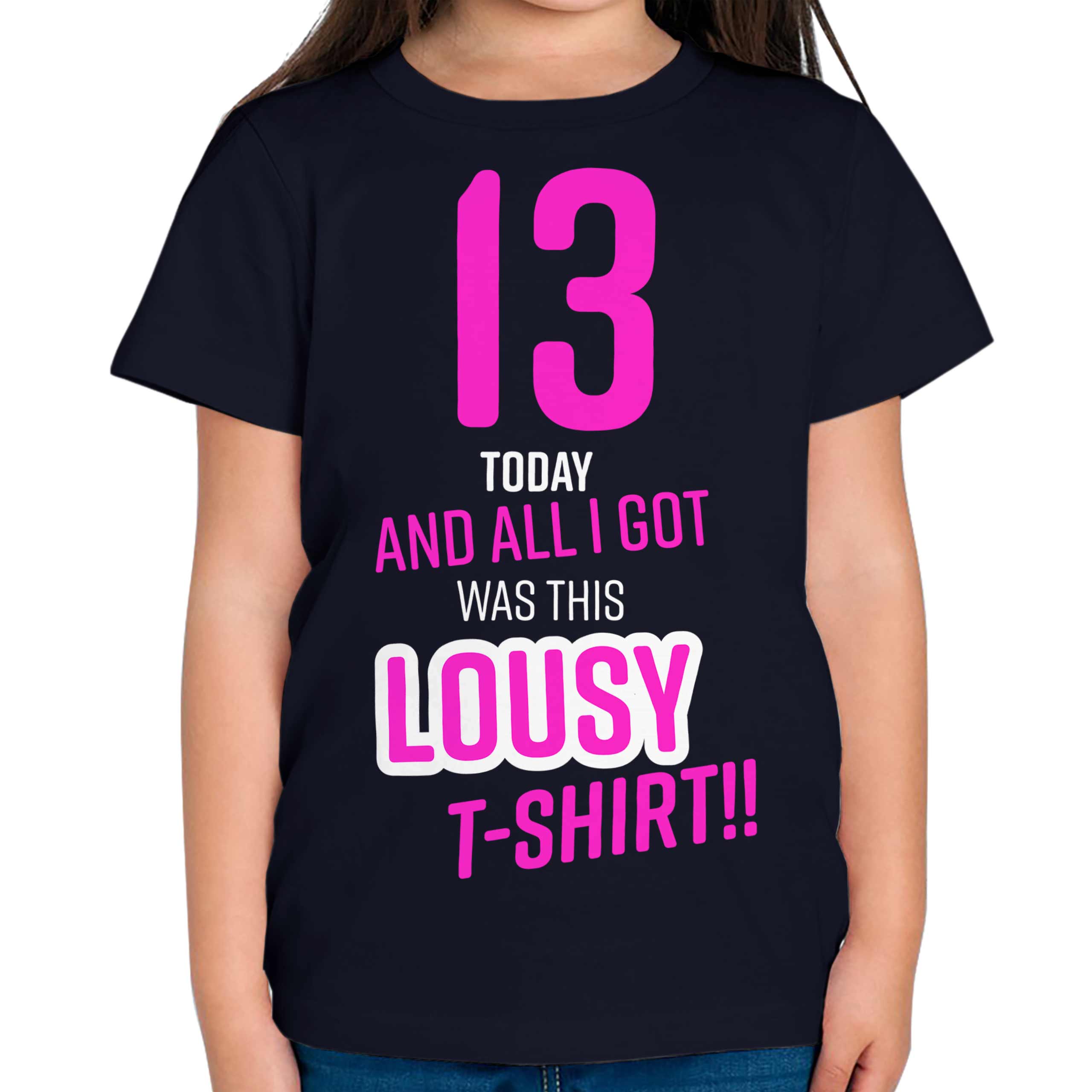 FUNNY 13TH BIRTHDAY PRESENT LOUSY T-SHIRT KIDS TOP GIFT PINK NOVELTY JOKE 13 SON - Picture 12 of 16