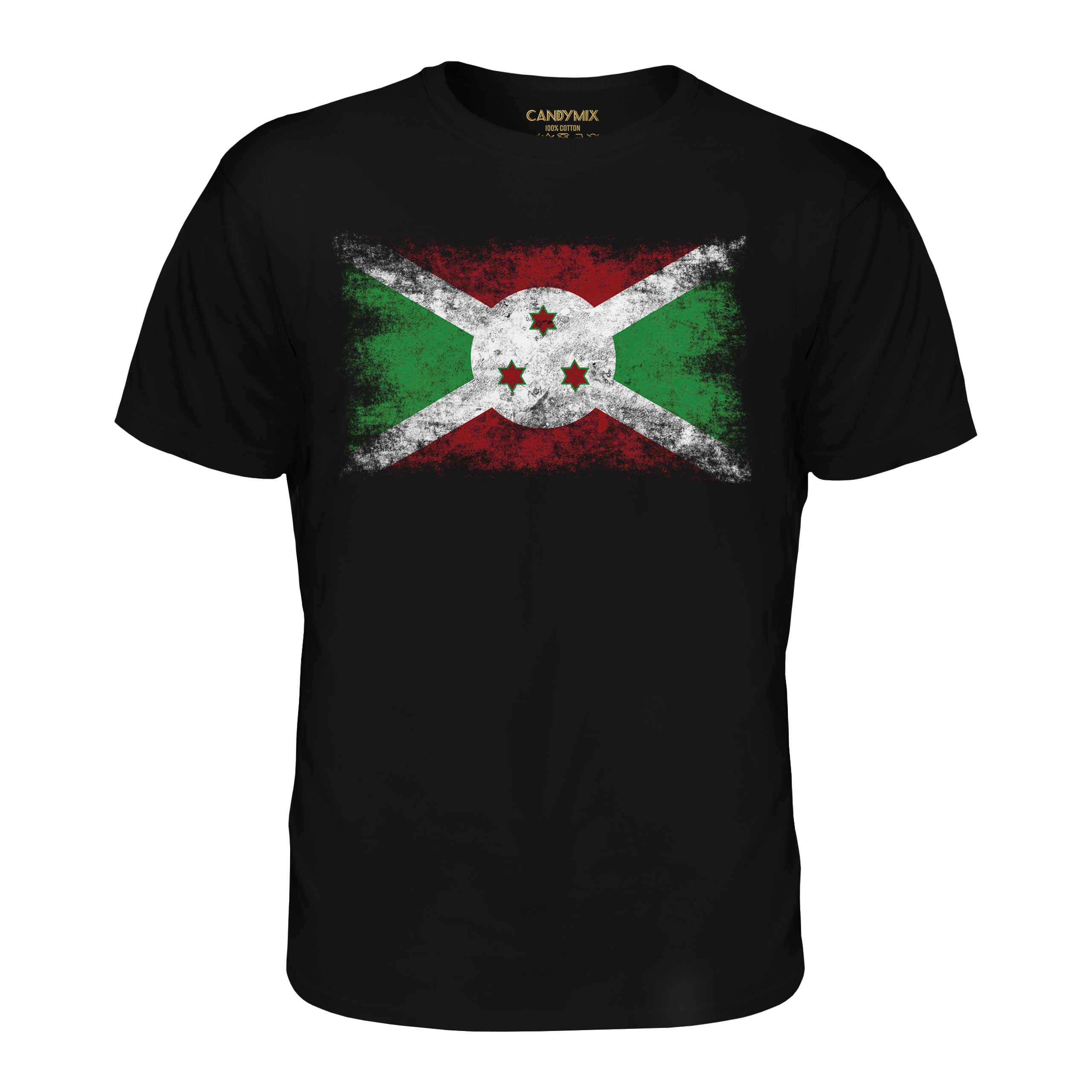 Burundi Distressed Flagge Herren T - Shirt Top Burundisches Fußball Trikot Gift - Bild 8 von 21