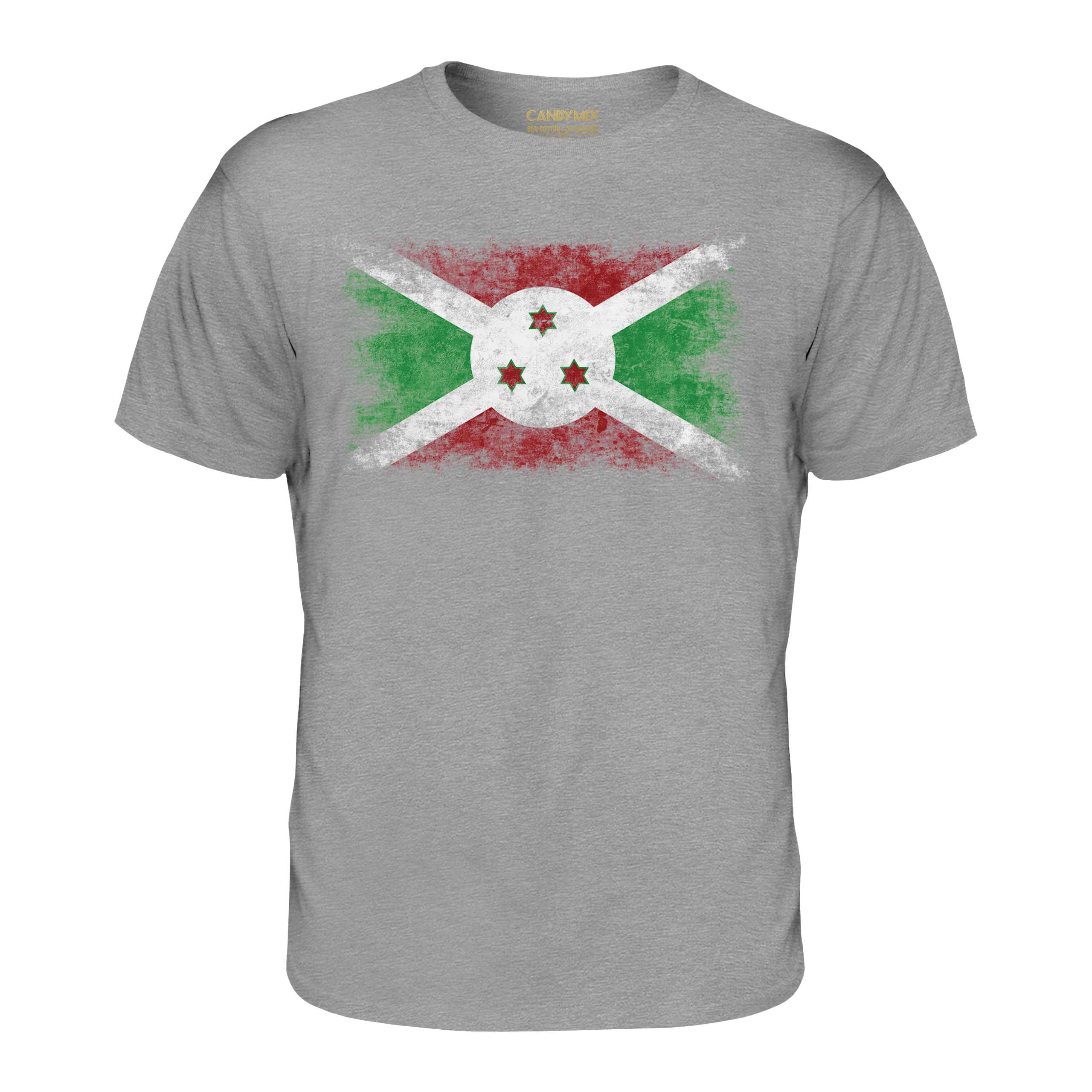 Burundi Distressed Flagge Herren T - Shirt Top Burundisches Fußball Trikot Gift - Bild 13 von 21