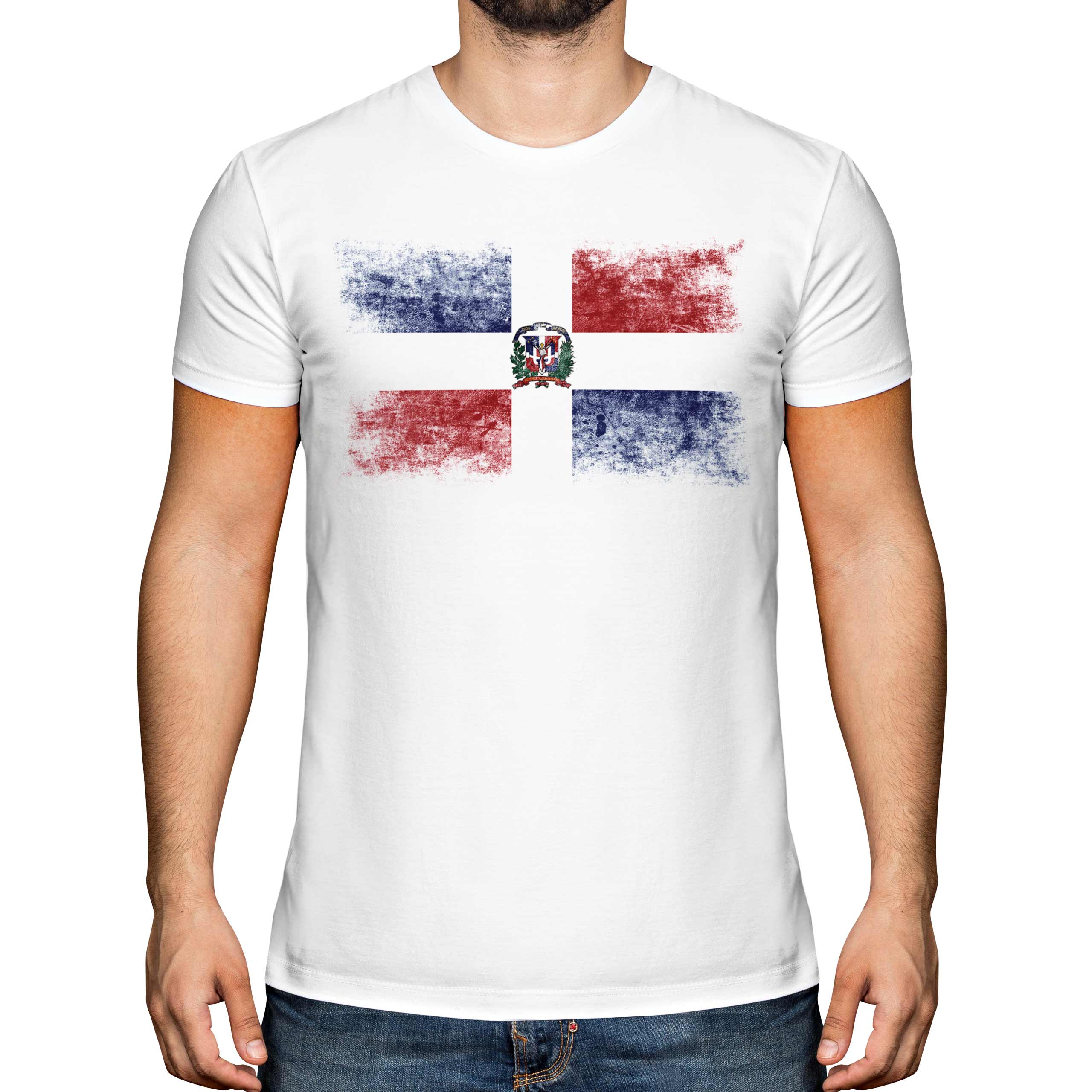República Dominicana Angustiado Bandera Hombre Camiseta Camisa