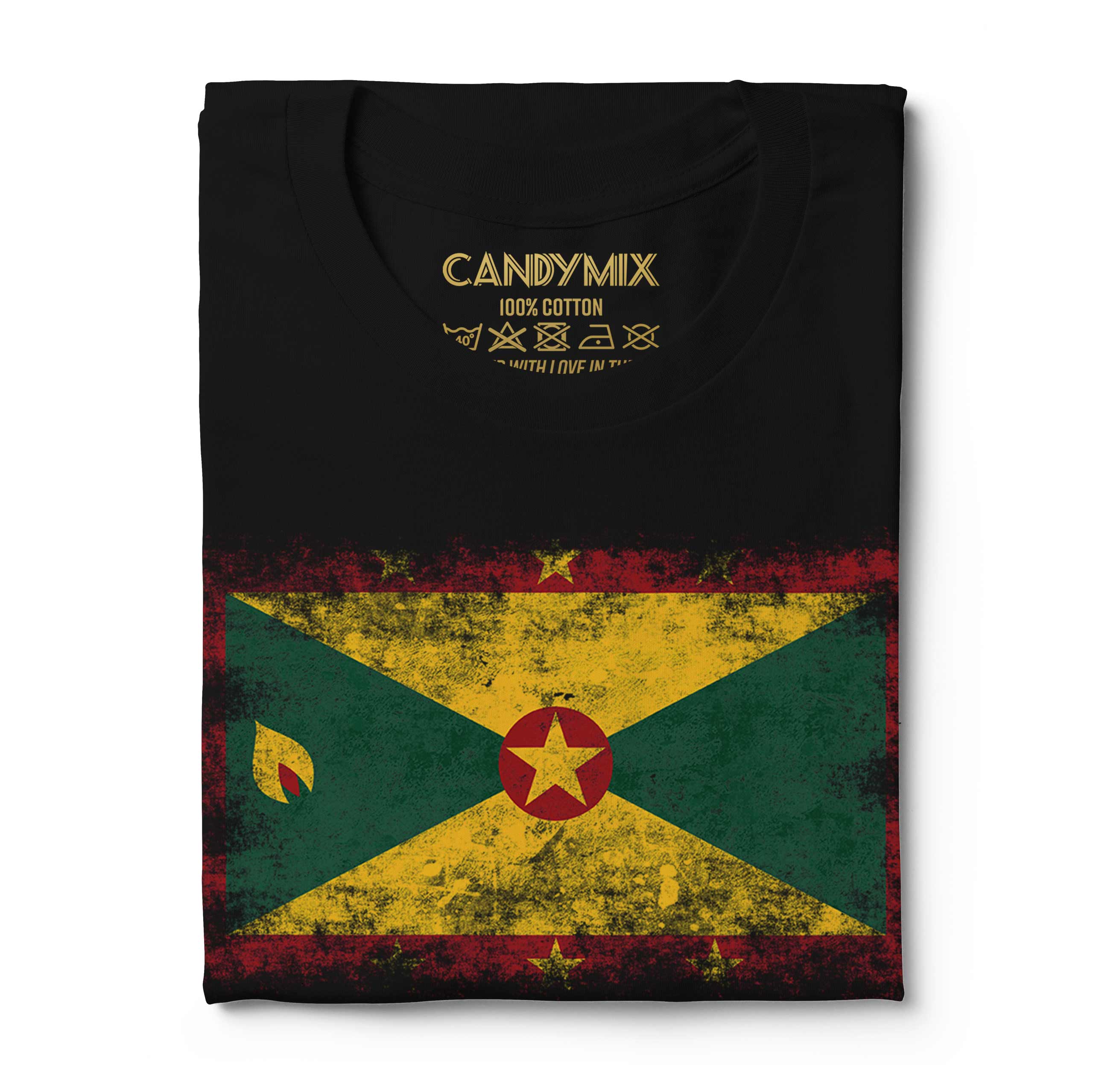 Grenada Bandiera Effetto Consumato T-Shirt Top Grenadian Maglia Calcio Jersey - Picture 10 of 21