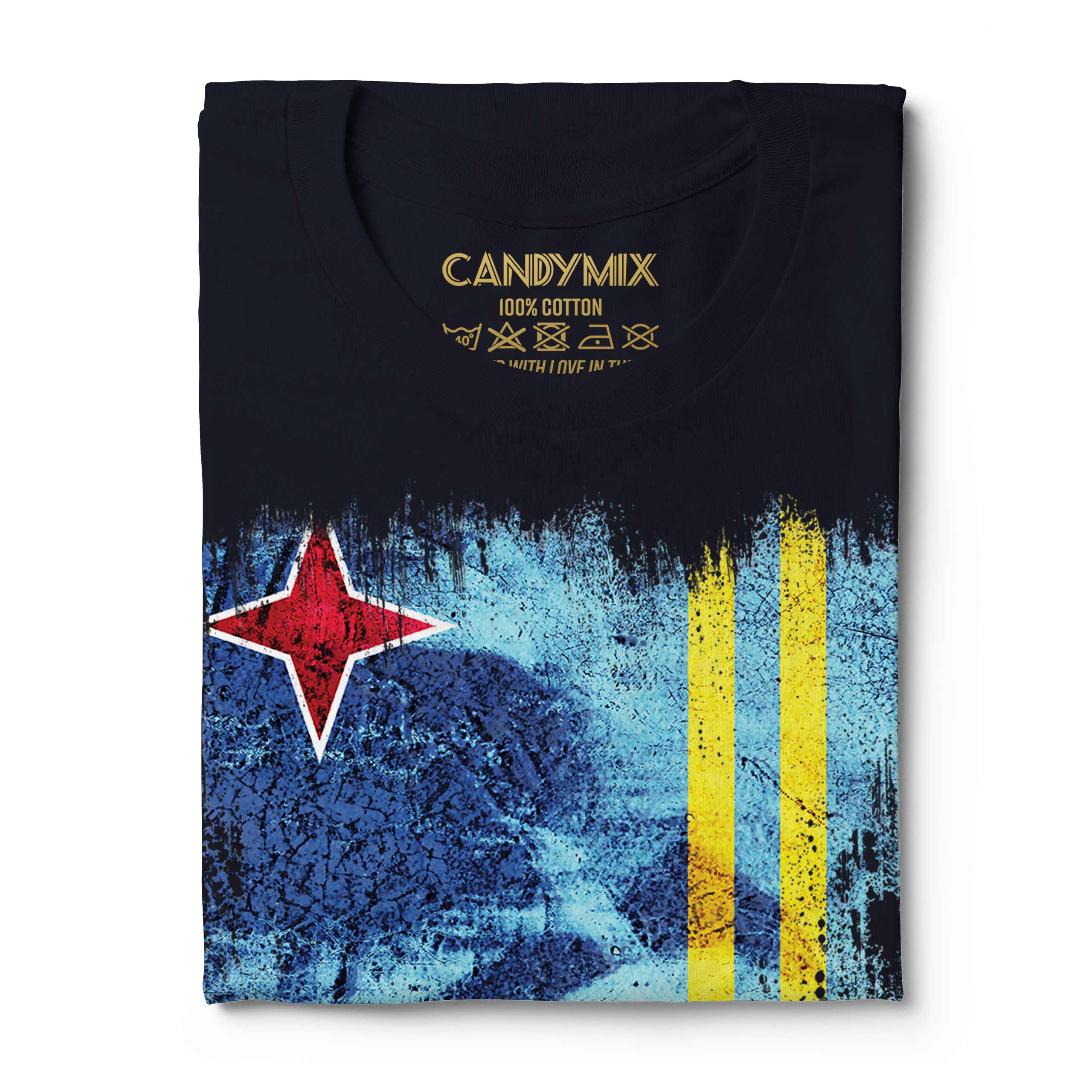 Aruba Grunge Drapeau Hommes T-Shirt Aruban Maillot de Football Cadeau - Picture 20 of 21
