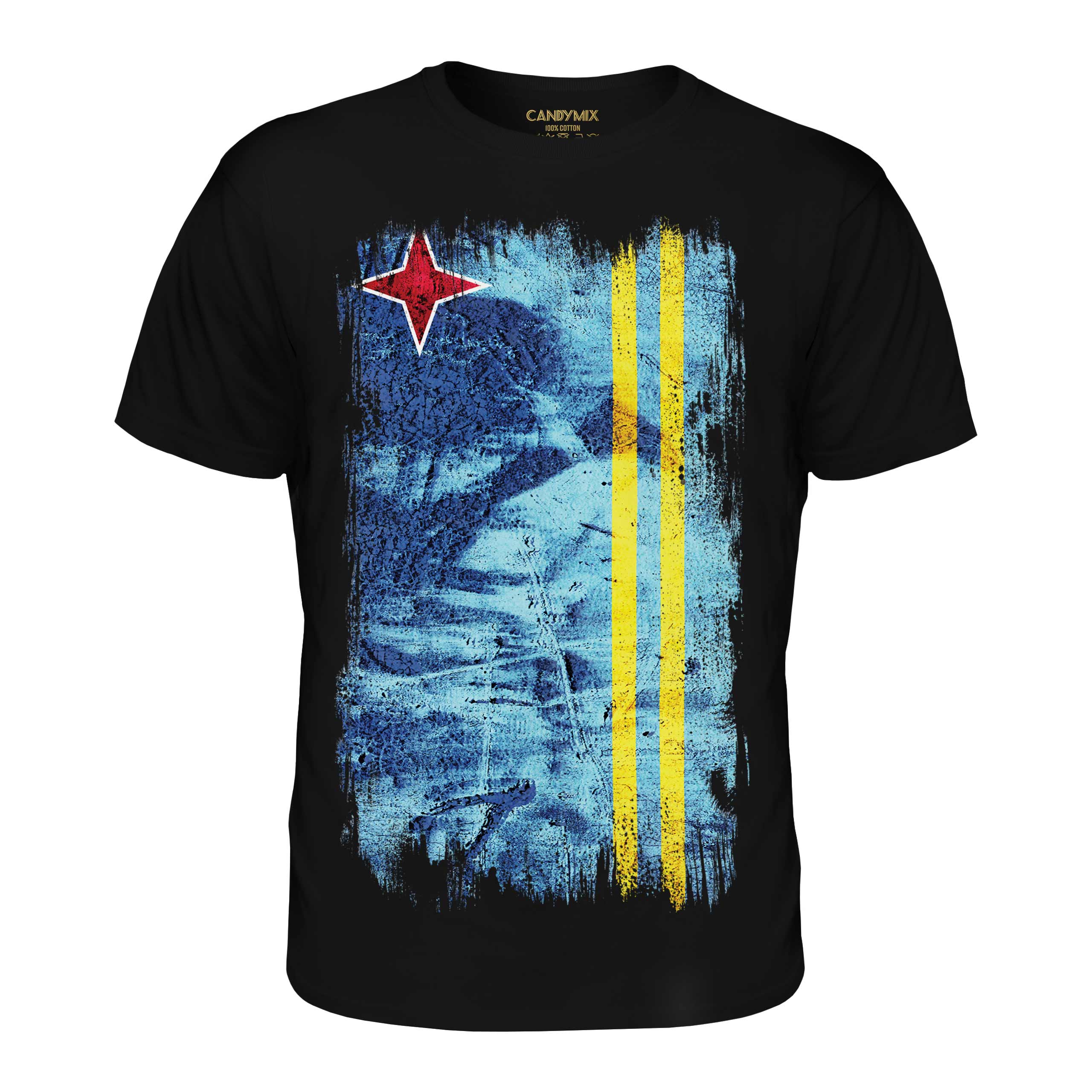 Aruba Grunge Drapeau Hommes T-Shirt Aruban Maillot de Football Cadeau - Picture 8 of 21