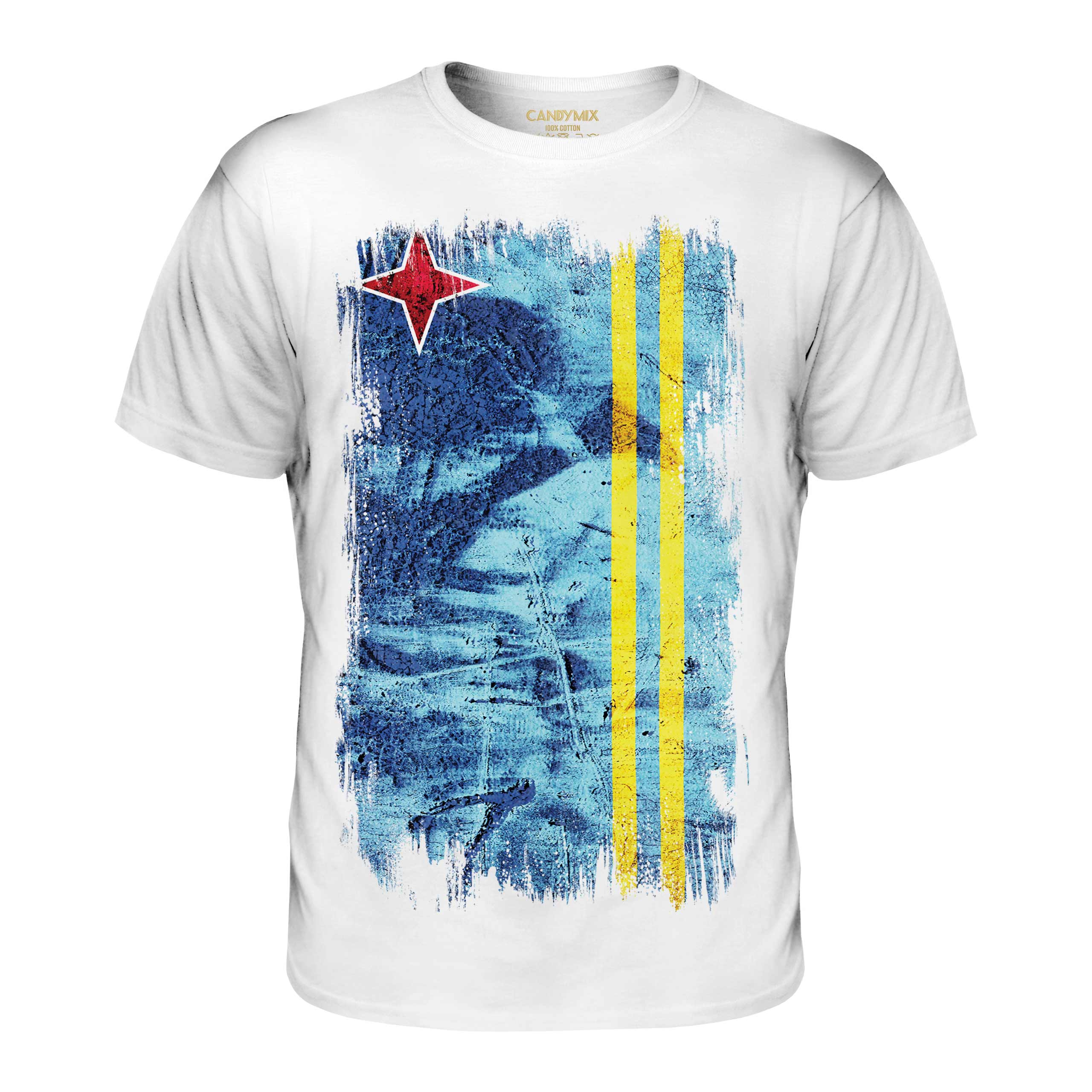 Aruba Grunge Drapeau Hommes T-Shirt Aruban Maillot de Football Cadeau - Picture 3 of 21