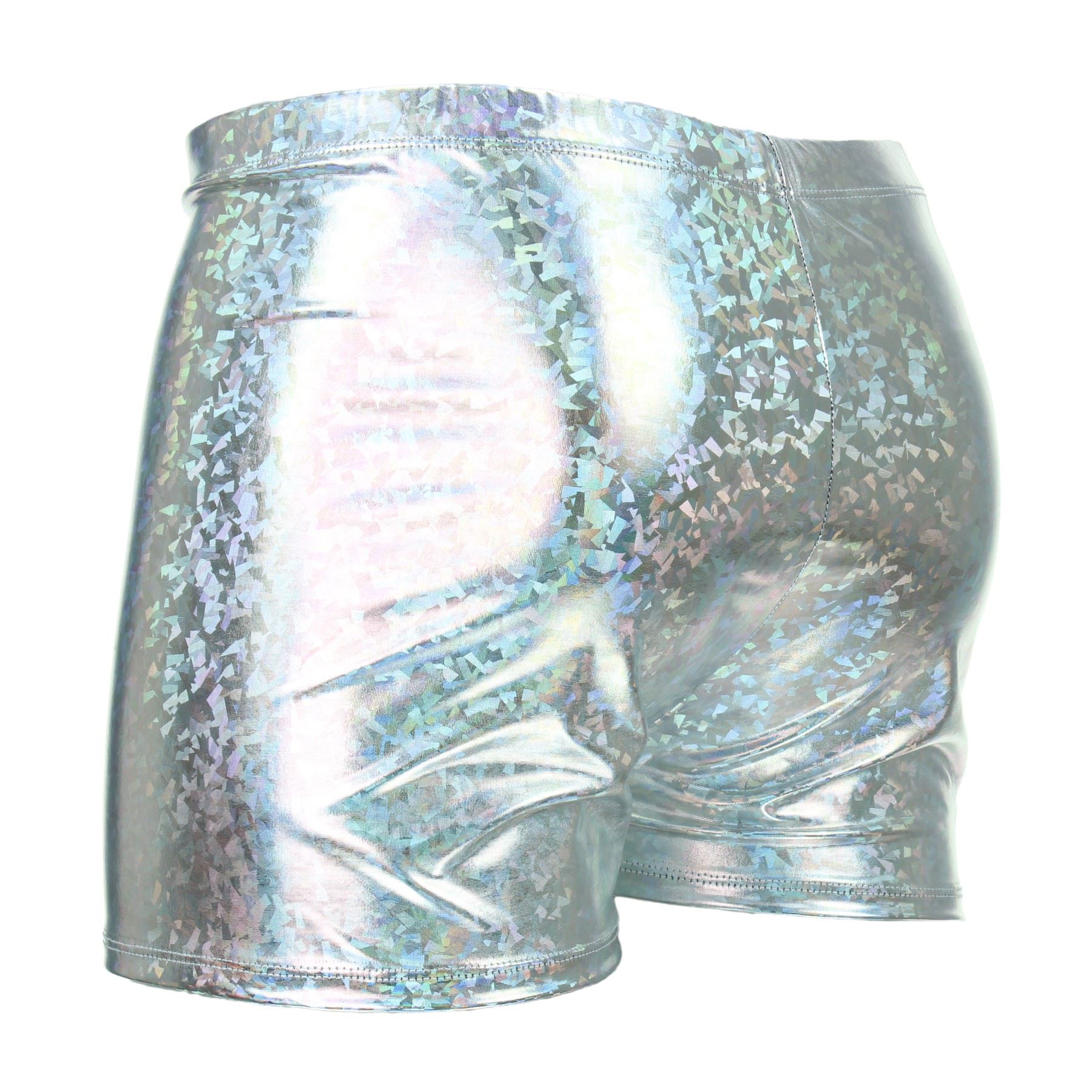 Mens Shorts Hot Pants Shiny Sparkling GOLD SILVER Mermaid Scales Festival Party