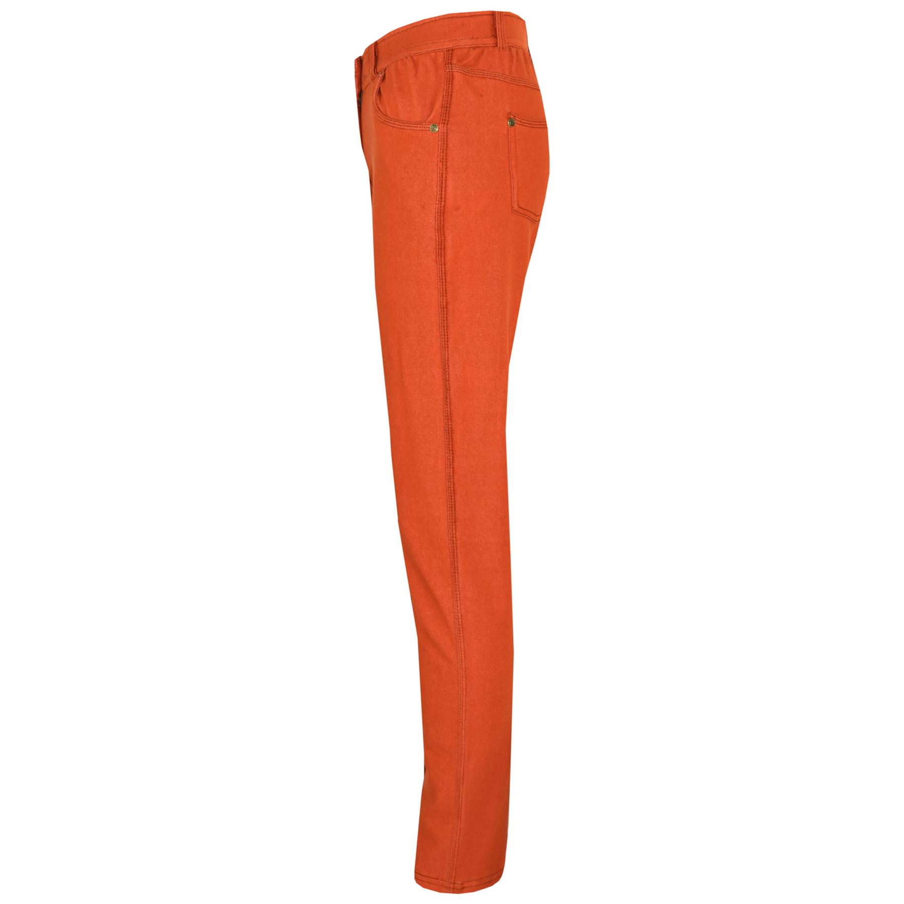 Girls Skinny Jeans Kids Rust Stretchy 