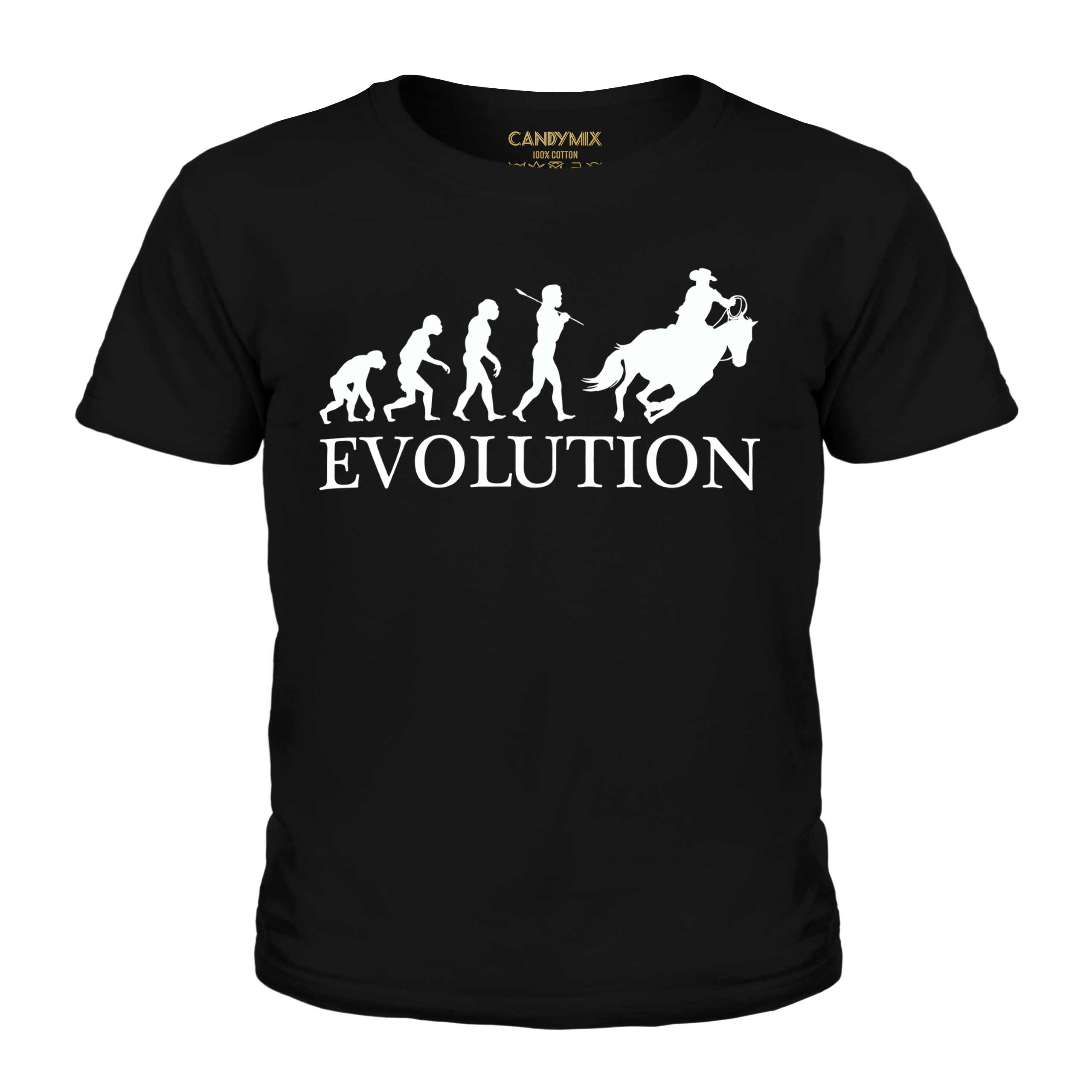 Vaquero Evolution Of Man Niños Camiseta Top Regalo Ropa Divertido - Imagen 8 de 16