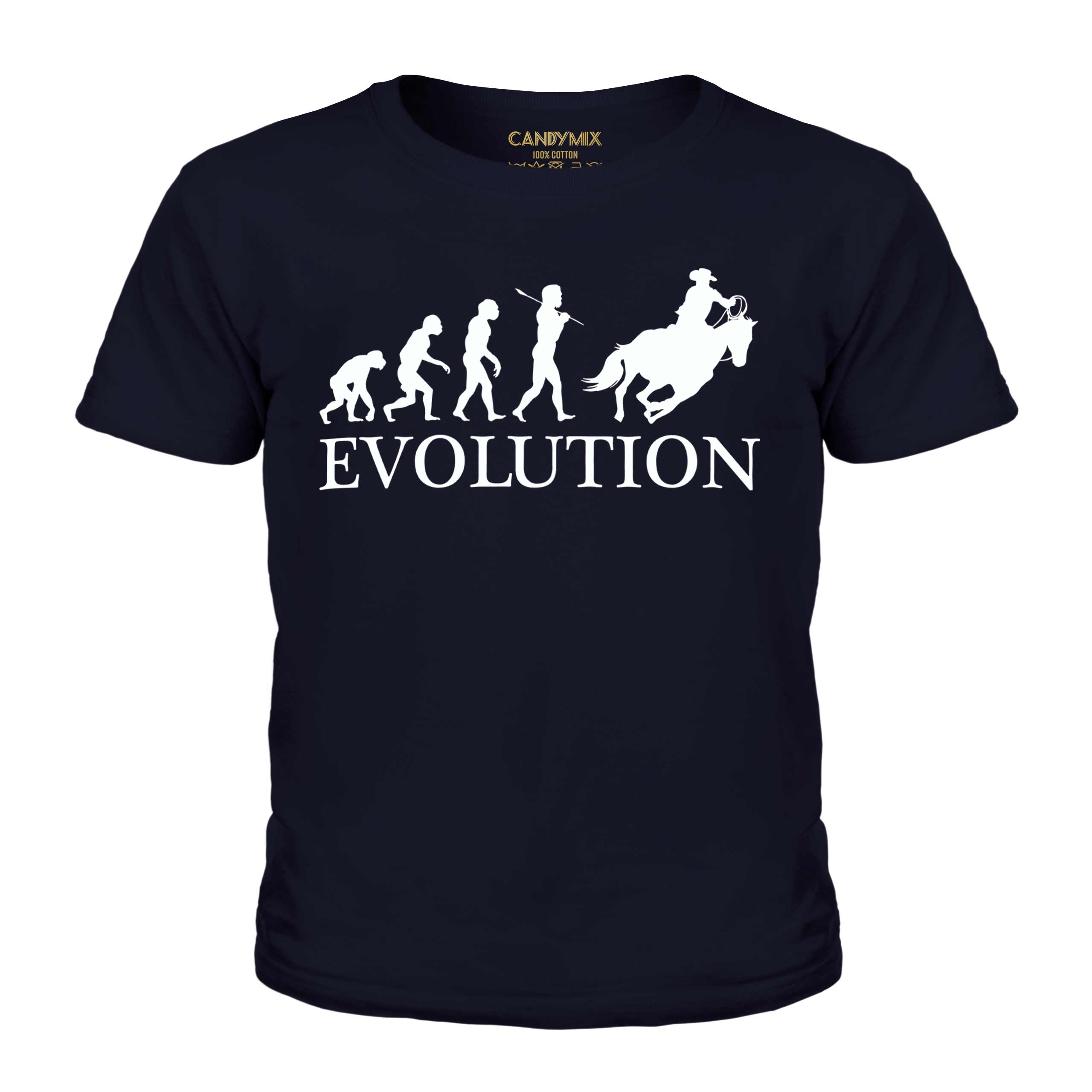 Vaquero Evolution Of Man Niños Camiseta Top Regalo Ropa Divertido - Imagen 13 de 16