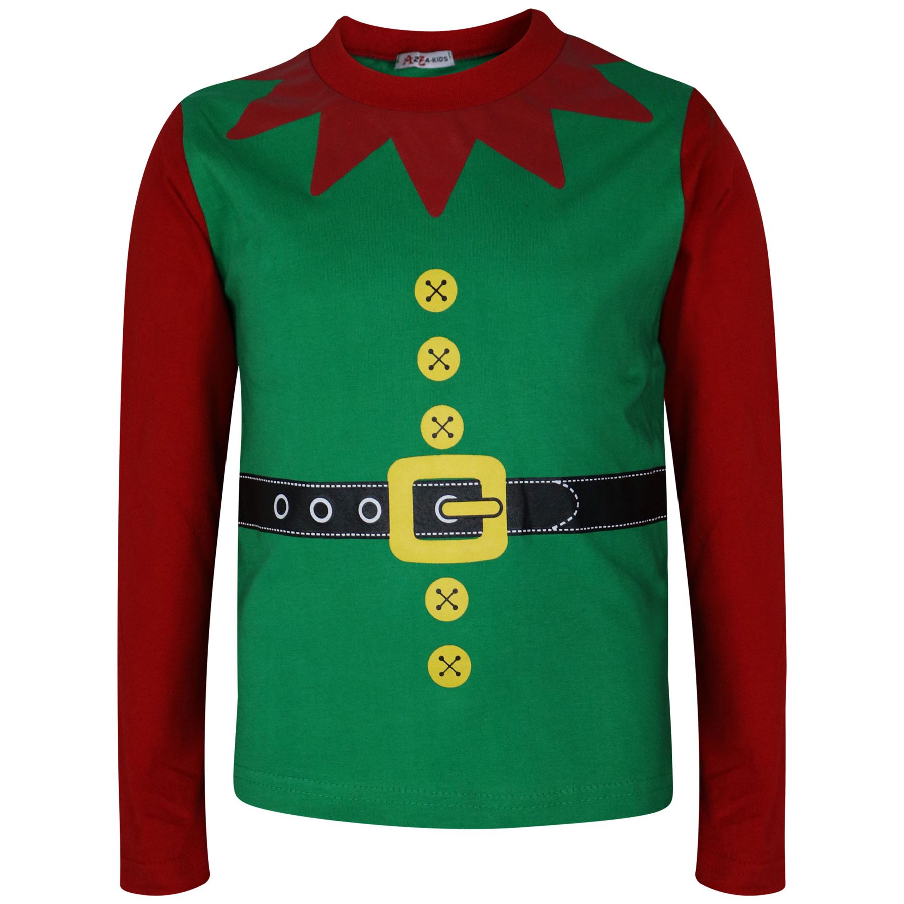 Enfants Filles Garçons Noël Lutin Pyjama Festif Ensemble Costume Âge 2-13 An
