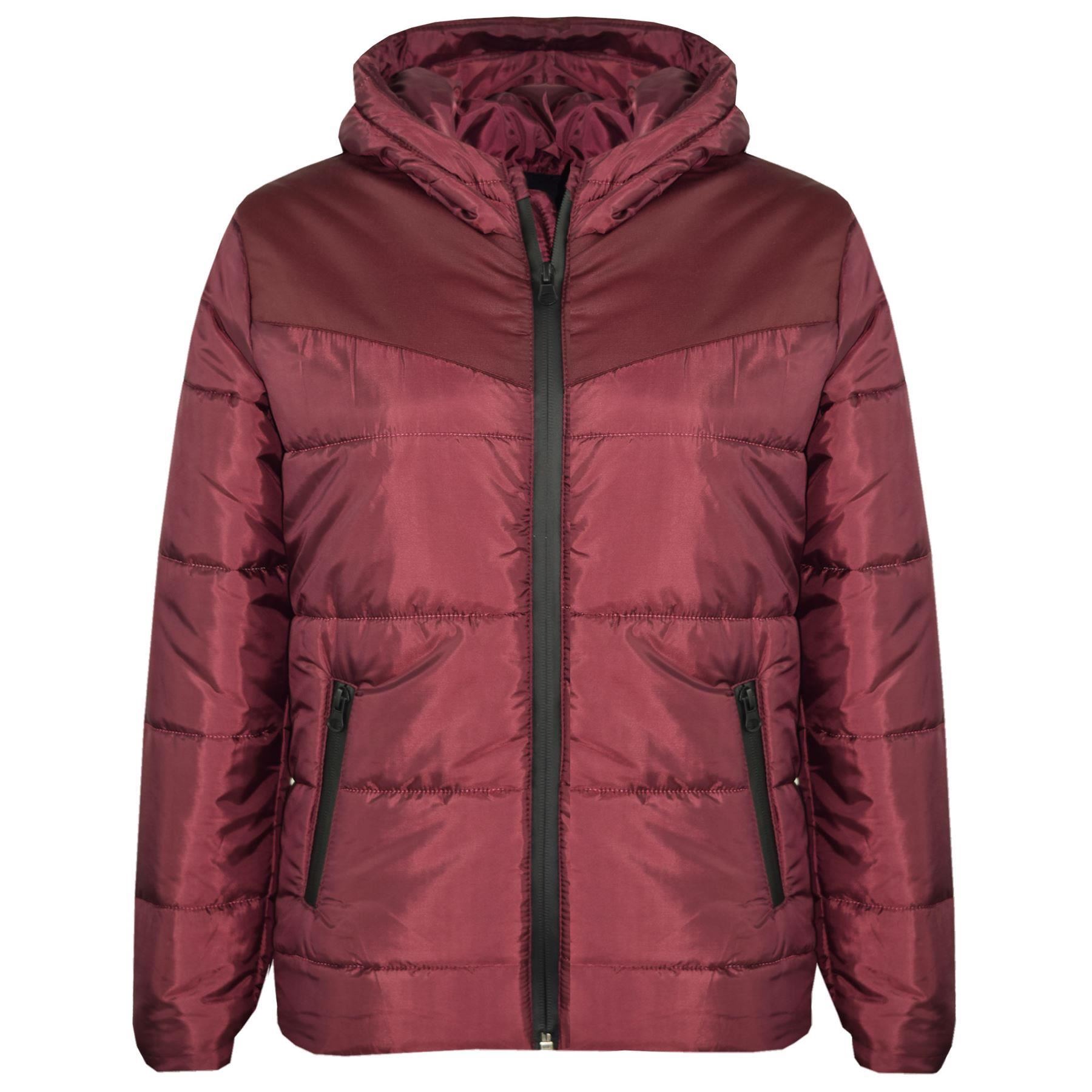 Bambini Giacca Ragazze Imbottito Vino Buffer Zip Cappuccio Cappotto Caldo Spesso