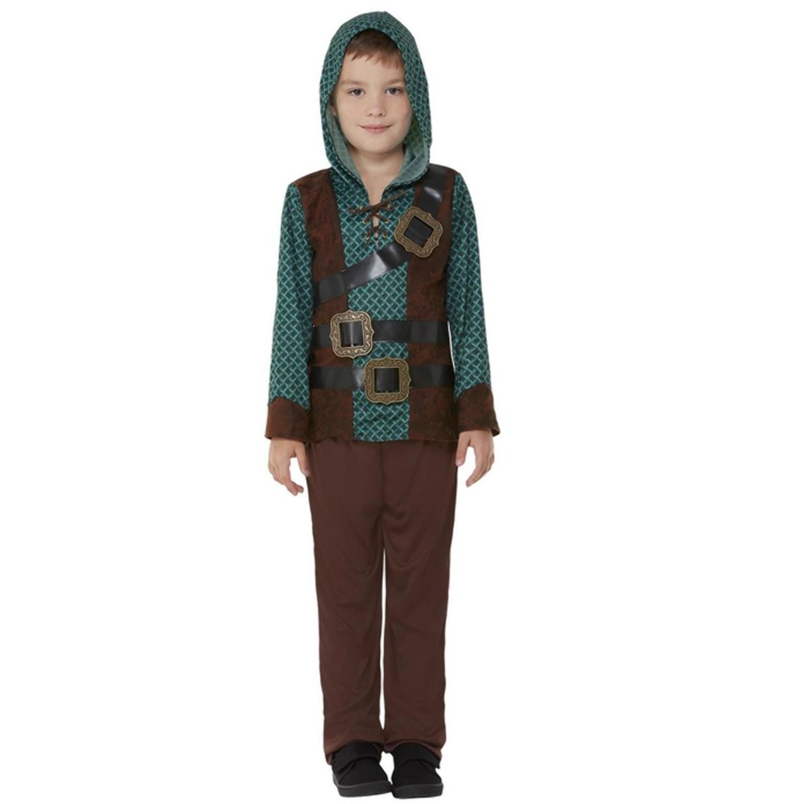 Bambini Bambine Robin Hood Deluxe Foresta Arciere Libro Giorno Medievale Costume