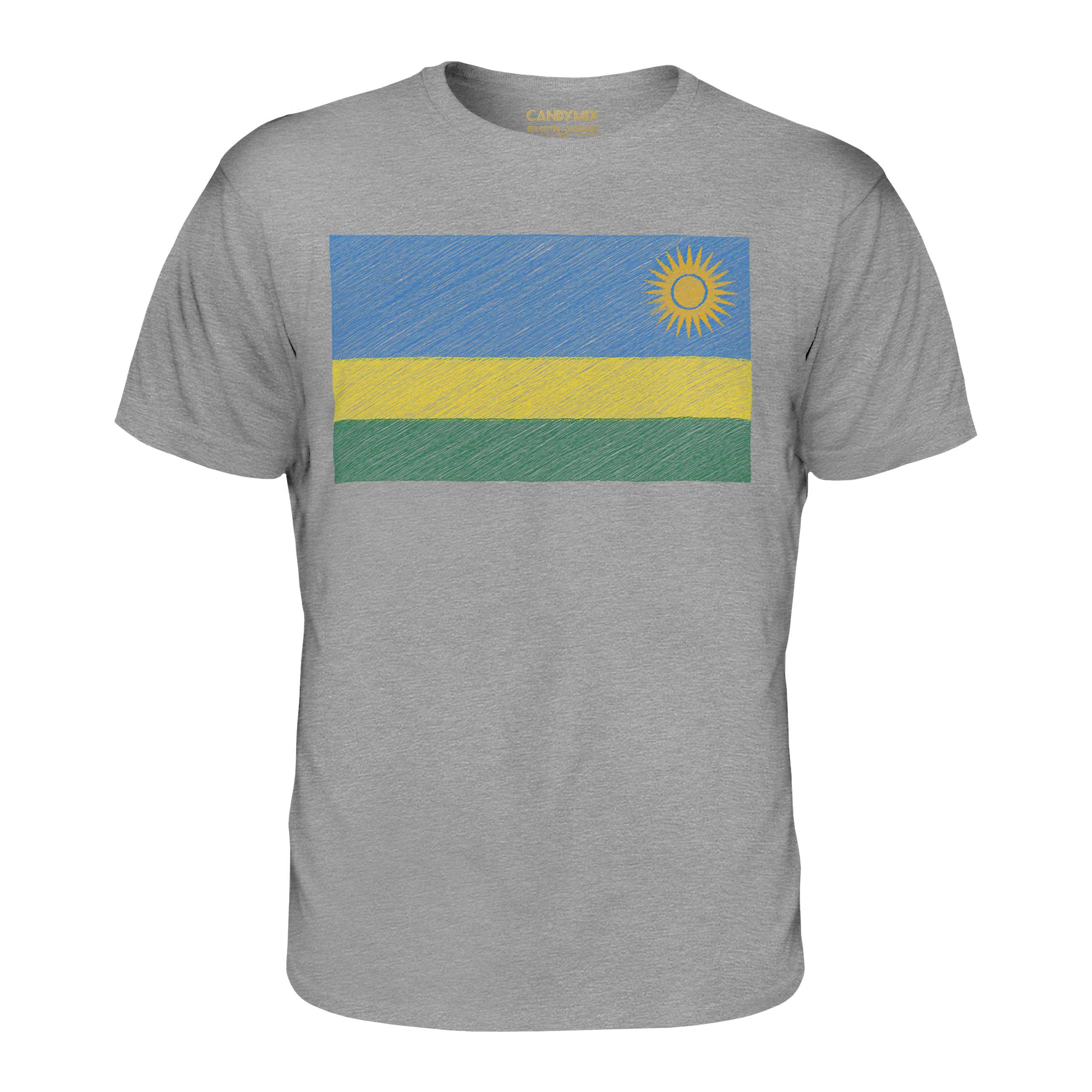 Ruanda Garabato Bandera Hombre Camiseta Top Regalo Ruandes Fútbol