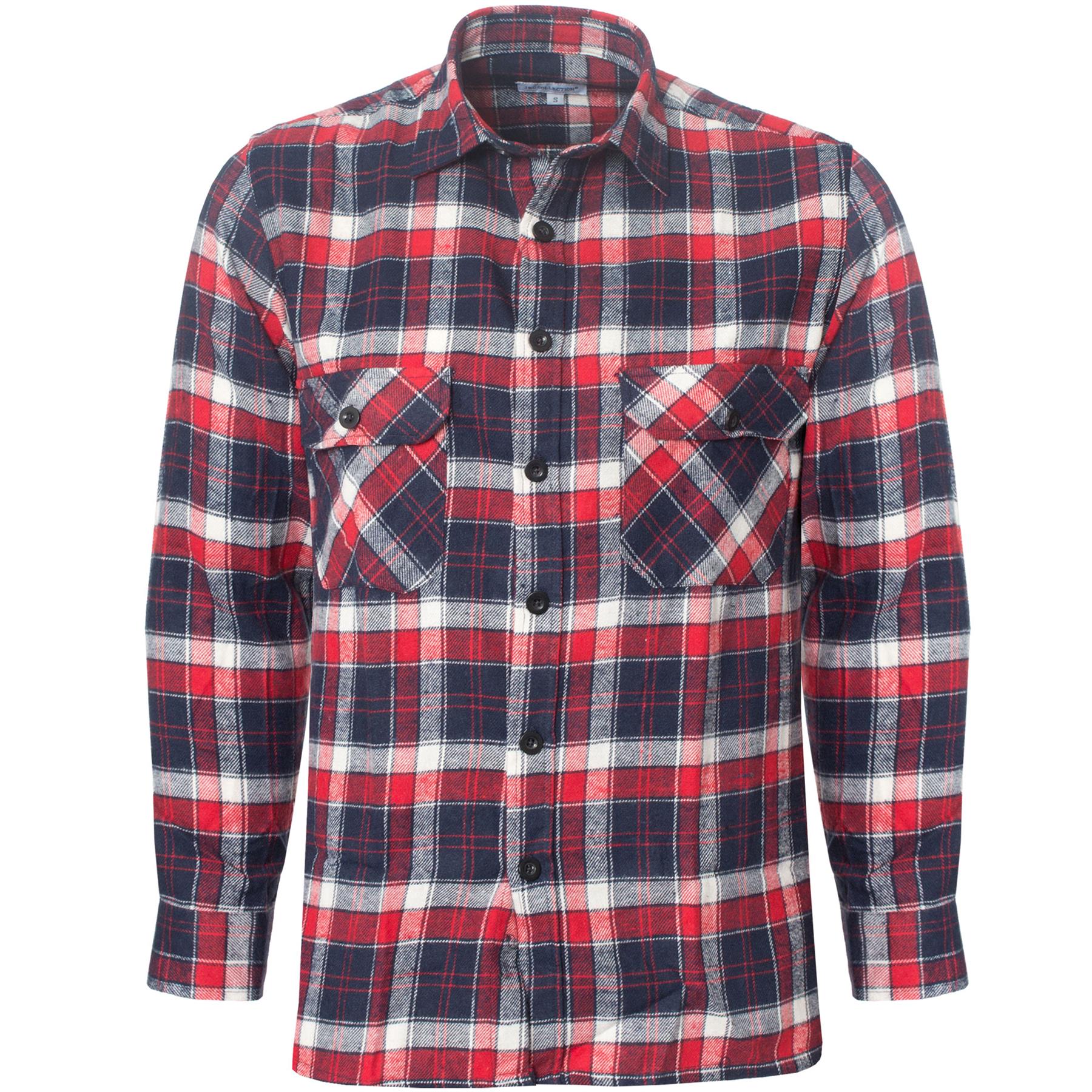 Hommes Carreaux Chemises Manches Longues Bûcheron Flanelle ...
