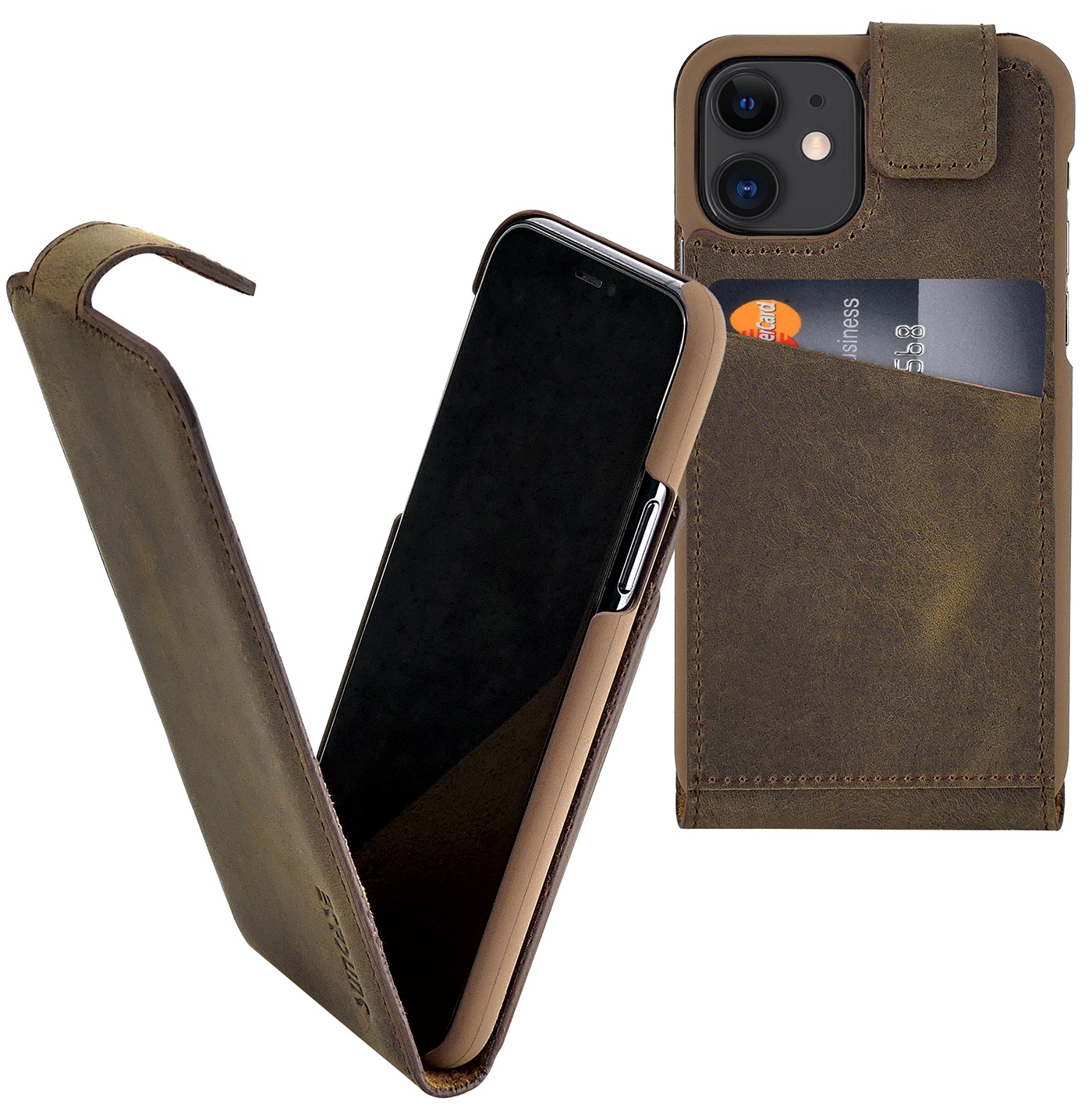 IPHONE 11 6.1 Inch Case Flip Style Real Leather Cover Flip Case eBay