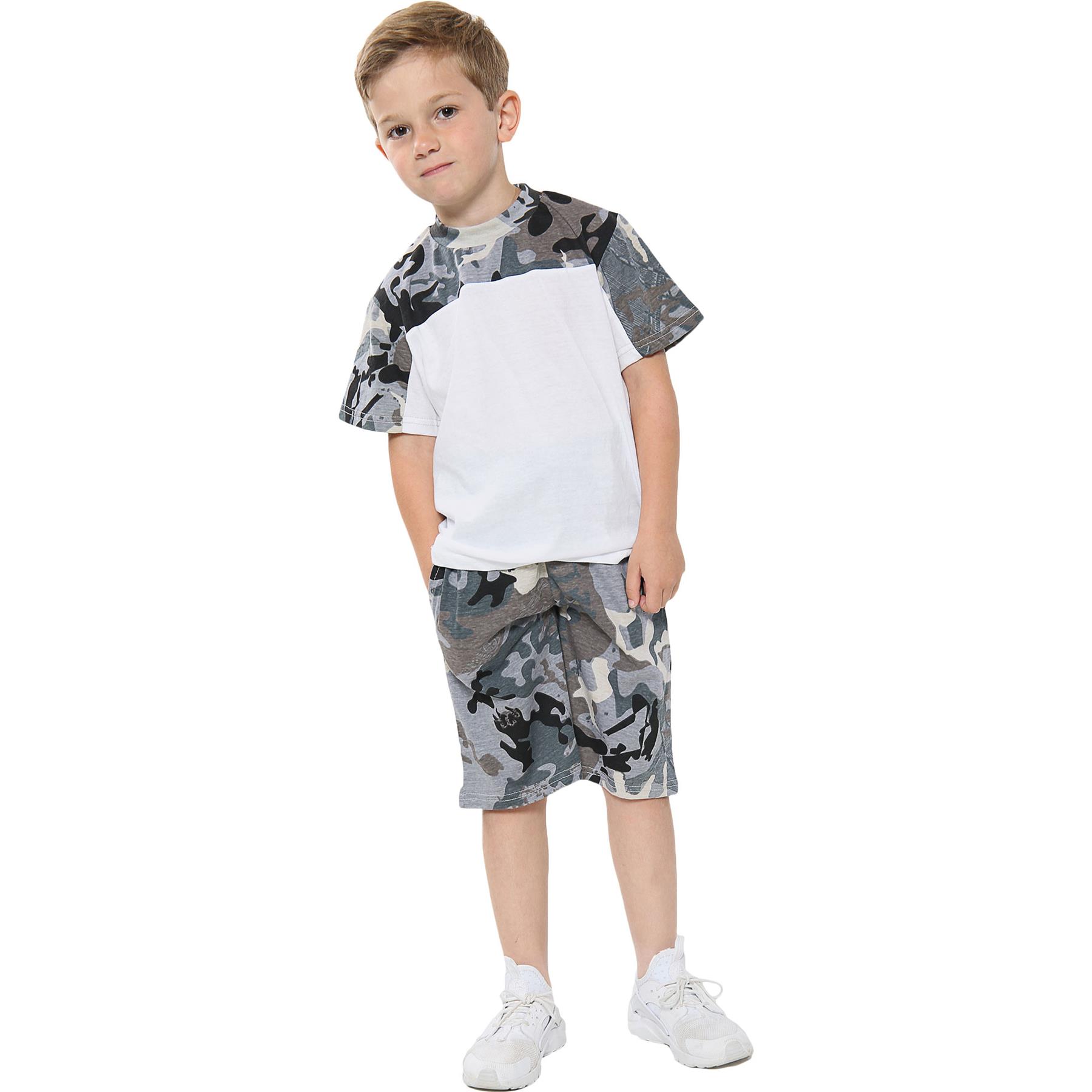 Bambine Ragazzi Top & Pantaloncini 100% Camouflage Pannelli Estivo Set cotone
