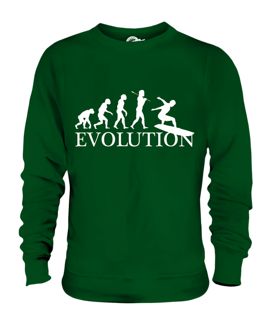 Tabla de Surf Evolution Of Man Unisex Suéter Hombre Mujer Surfero Ropa