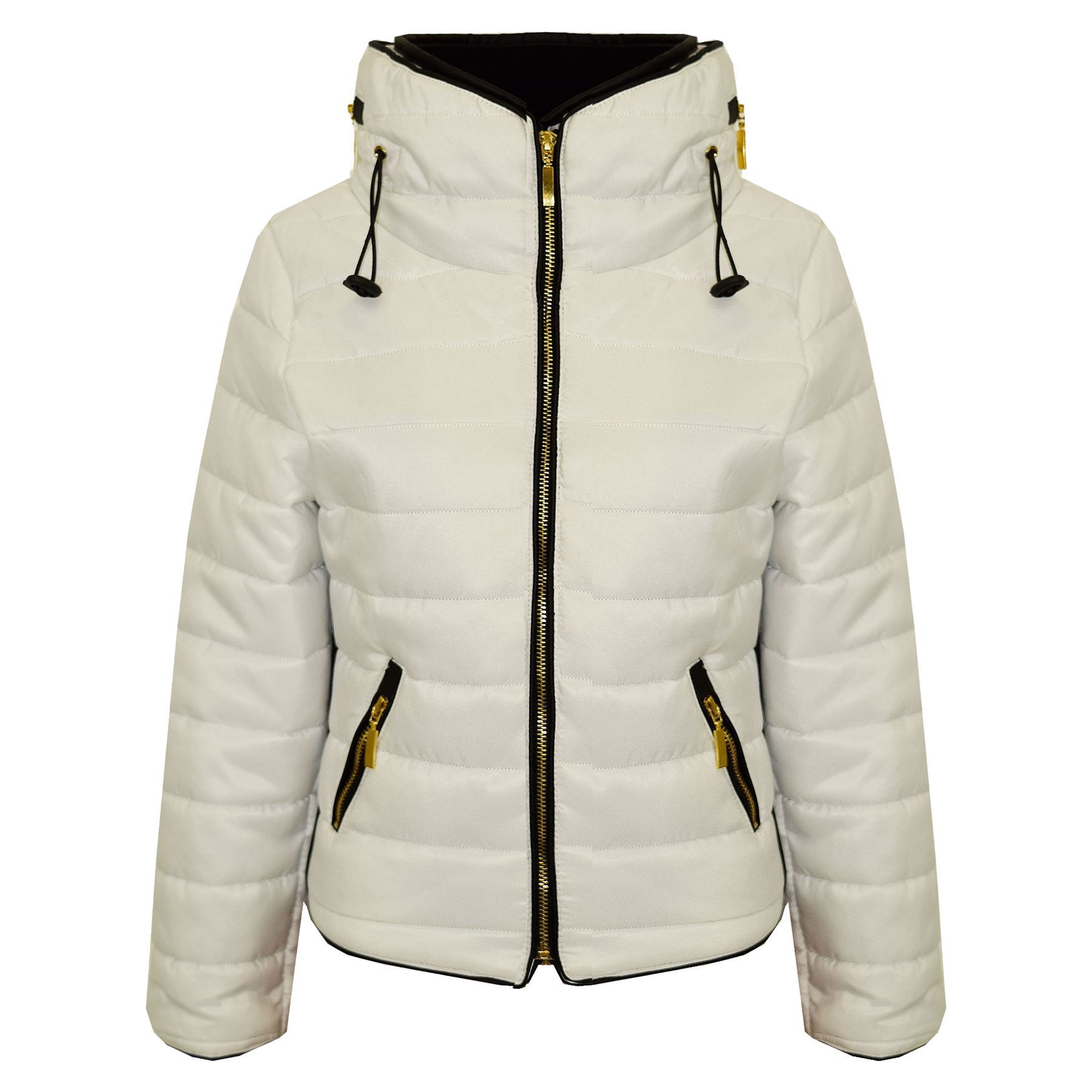 Kids Girls Black Padded Puffer Jacket Bubble Faux Fur Collar Quilted Warm Coats